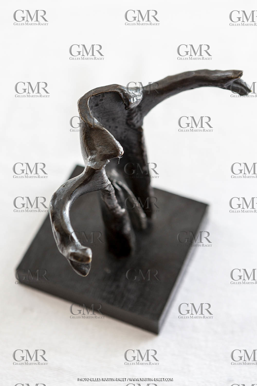 08 06 2012, St Rémy de Provence, Oeuvre de Germaine Richier, Guerrier n° 6 1953, Bronze patiné foncé, Epreuve d'exposition, 14 x 14 x 10,5 cm, Collection particulière