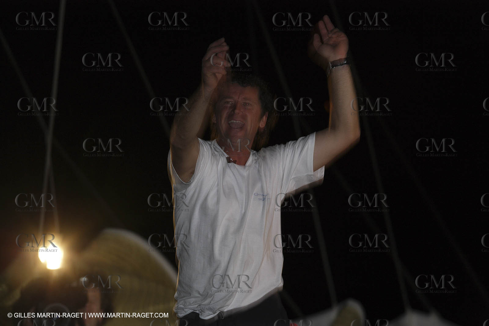 05 11 2006 - Pointe à Pitre Guadelupe (FRA) - Route du Rhum 2006 arrival - overall winner Lionel Lemonchois (Gitana 11)