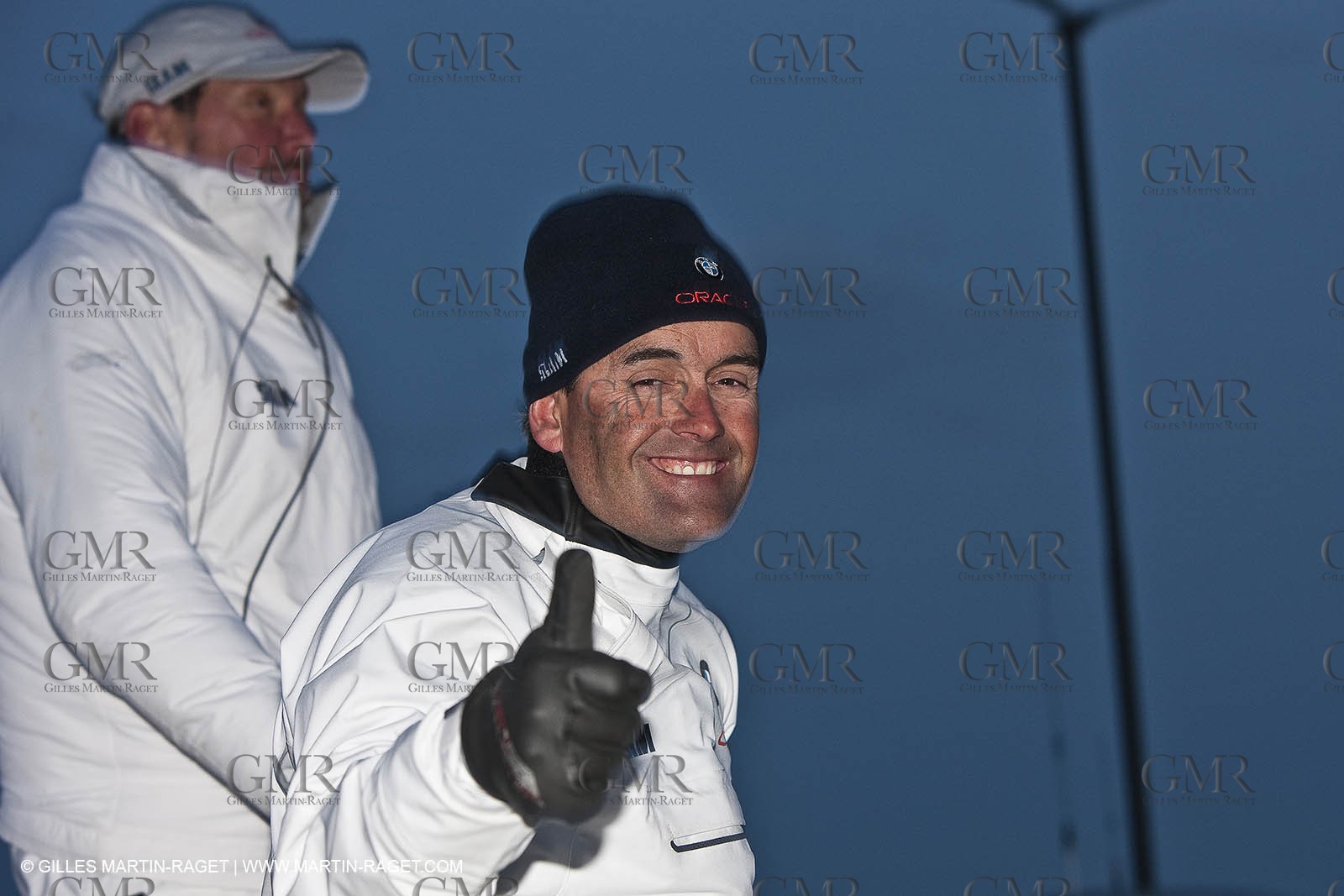 14 02 2010 - Valencia (ESP) - 33rd America's Cup - BMW ORACLE Racing - Race 2 - Russel Coutts - Larry Ellison