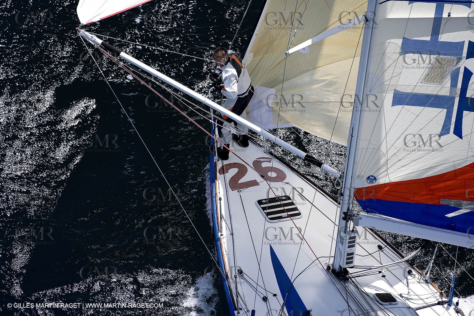 06-26-2007 - FIGARO II - THEOLIA - Skipper : Robert Nagy - Training off Marseille (south France) with strong wind conditions