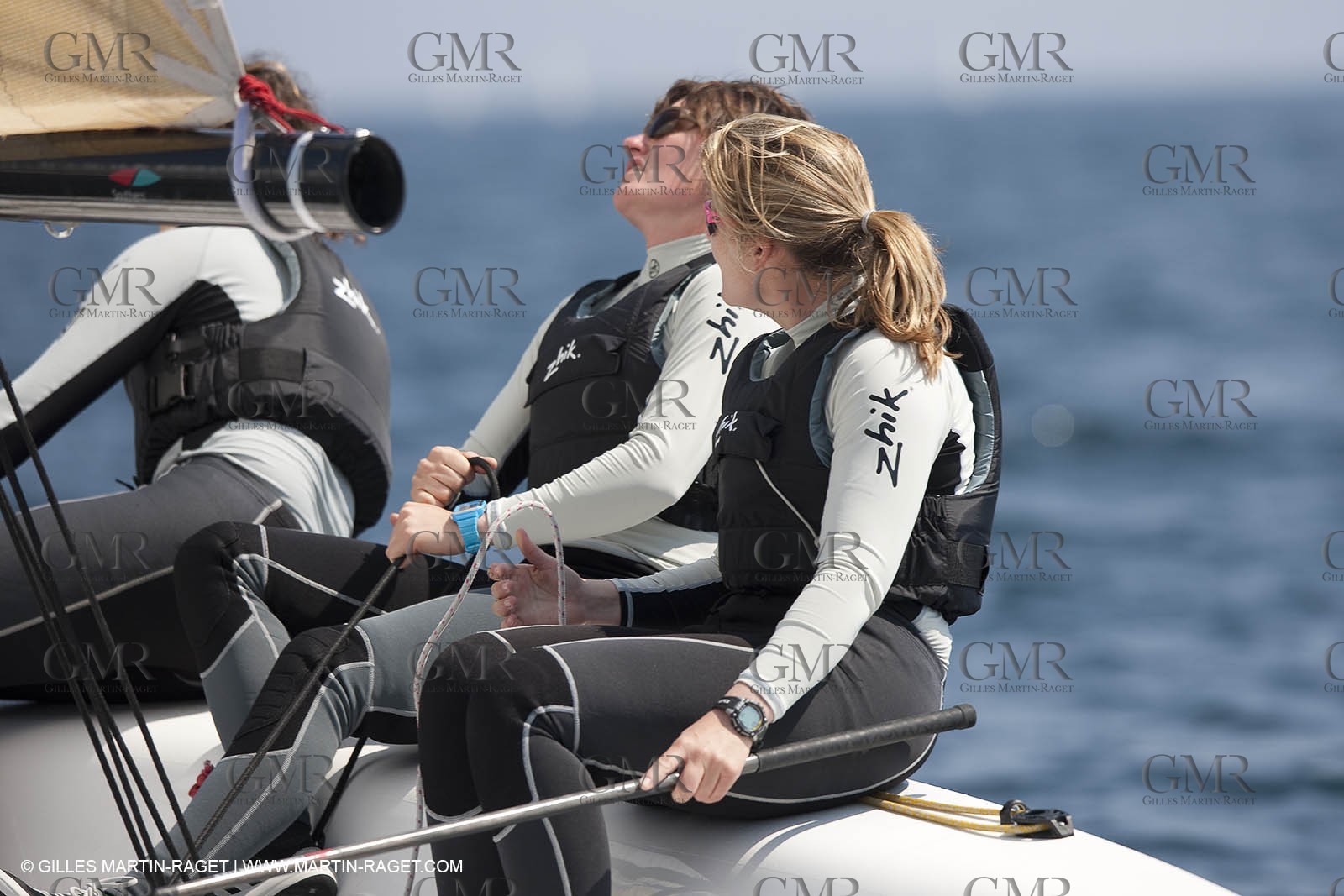 20 04 2010 - Hyères (FRA,83) - SOF 2010 - Zhik Team - women Match Racing - Leroy Pruvot  Bertrand