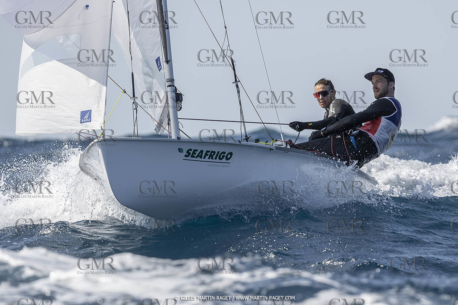 16 09 2022, Marseille (FRA), 470 Class, Paris 2024 Olympic Games, Sailing, 470 mixed dinghy, trainings, Camille Lecointre Jeremie Mion (FRA)