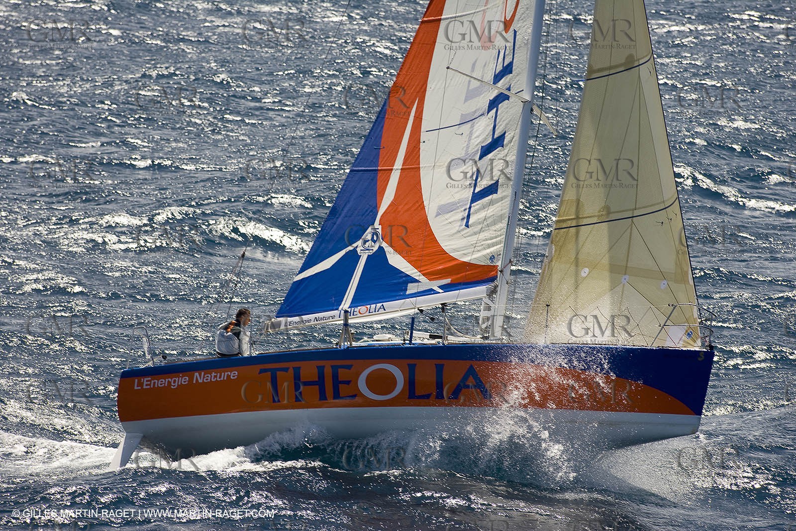 06-26-2007 - FIGARO II - THEOLIA - Skipper : Robert Nagy - Training off Marseille (south France) with strong wind conditions