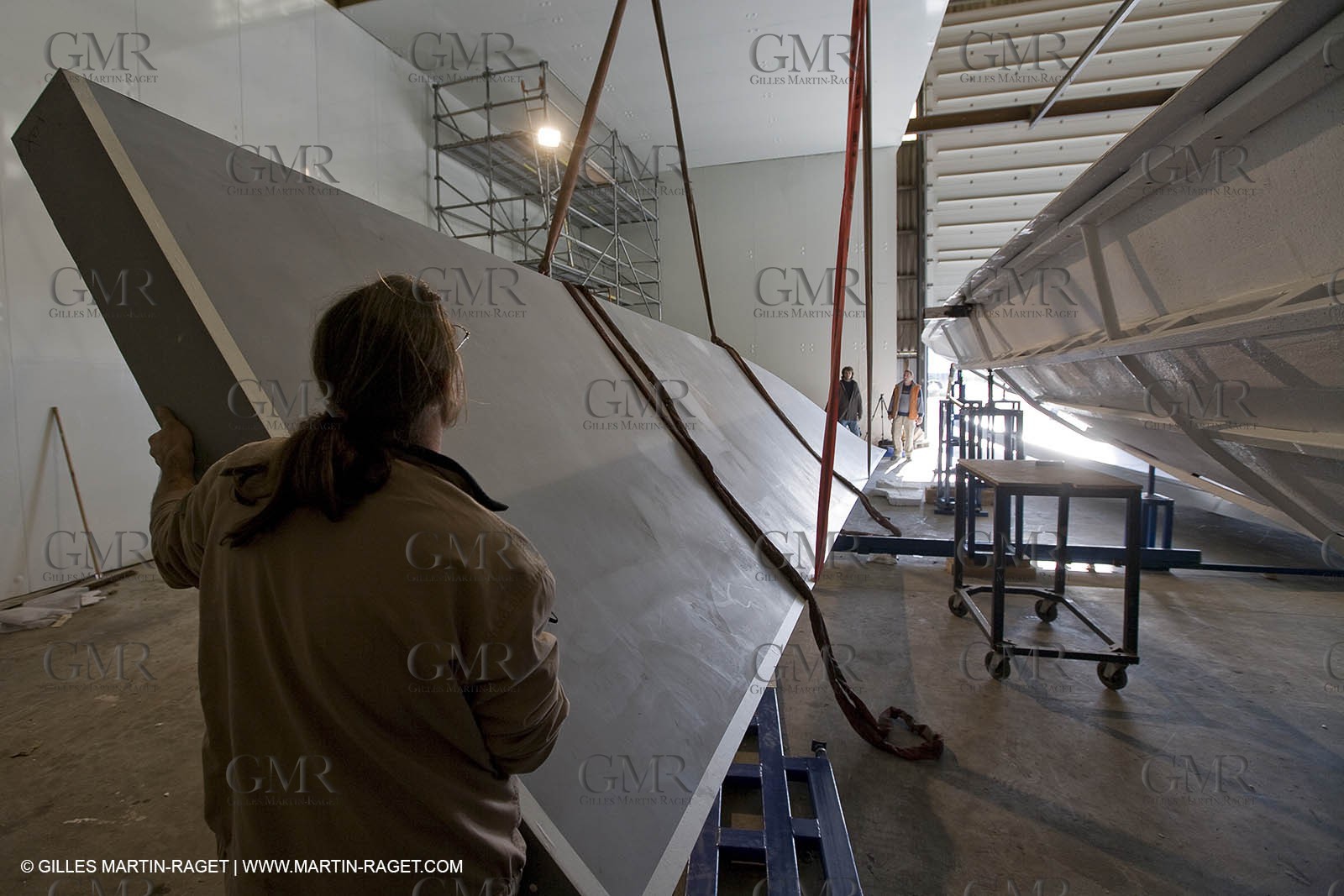 22 01 2008 - La Ciotat (FRA, 13) - Construction of cruising catamaran Nahema at H2X boatyard - Mould construction