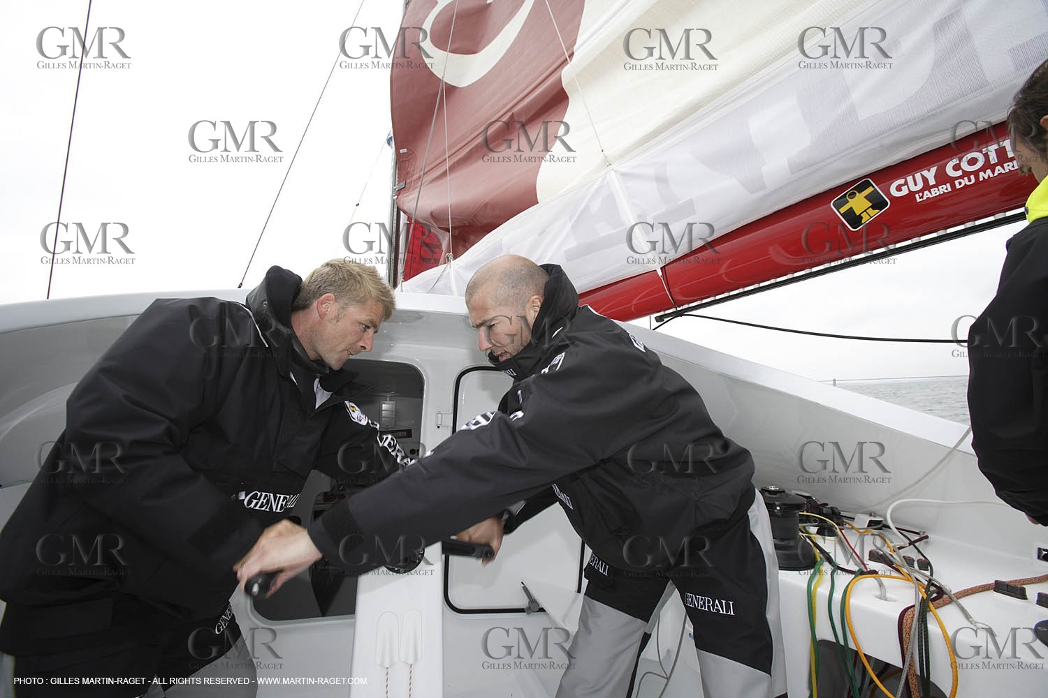 11 05 2007 - La Trinité sur mer (France) - Projet Yann Eliès   Generali 60 open pour le Vendée Globe - Zinedine Zidane à bord