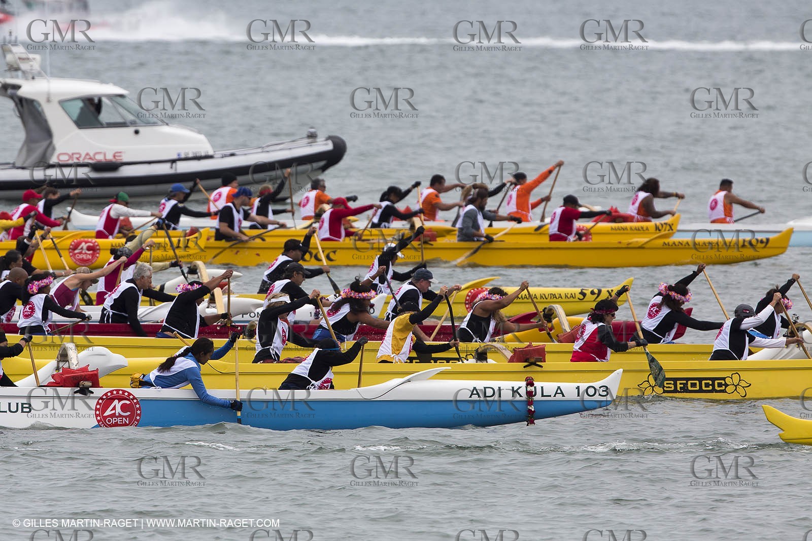 10 08 2013 - San Francisco (USA,CA) - 34th America's Cup - AC Open - Outrigger Canoe Races et Hula Danceperformance at Marina Green Village