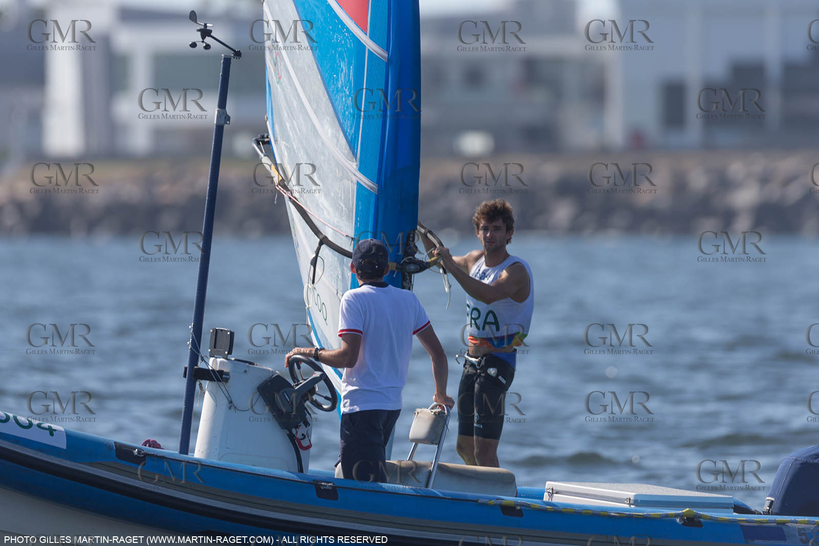 14 08 2016, Rio de Janeiro (BRA), 2016 Olympic Games, Sailing, RSX Men Medal race, Pierre Le Coq (FRA), bronze medalist