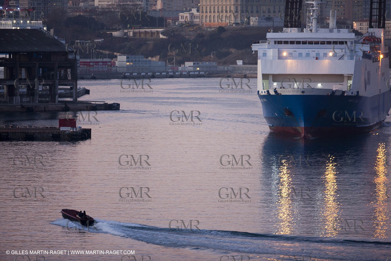 17 02 2012 - Marseille (FRA,13) - Arrival in Marseille harbour onboard ferry Piana (La Meridionale Corp.)