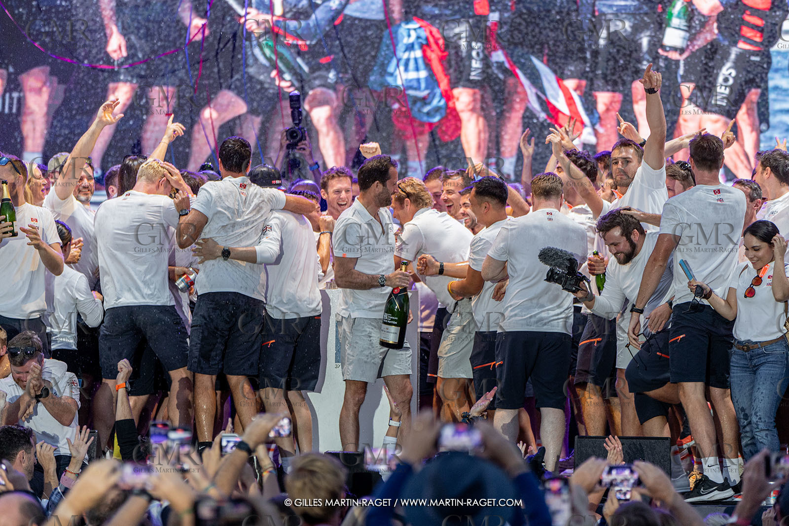 04 10 2024, Barcelona (ESP), 37th America's Cup, Louis Vuitton Cup Final, Race Day 7 , Prizegiving