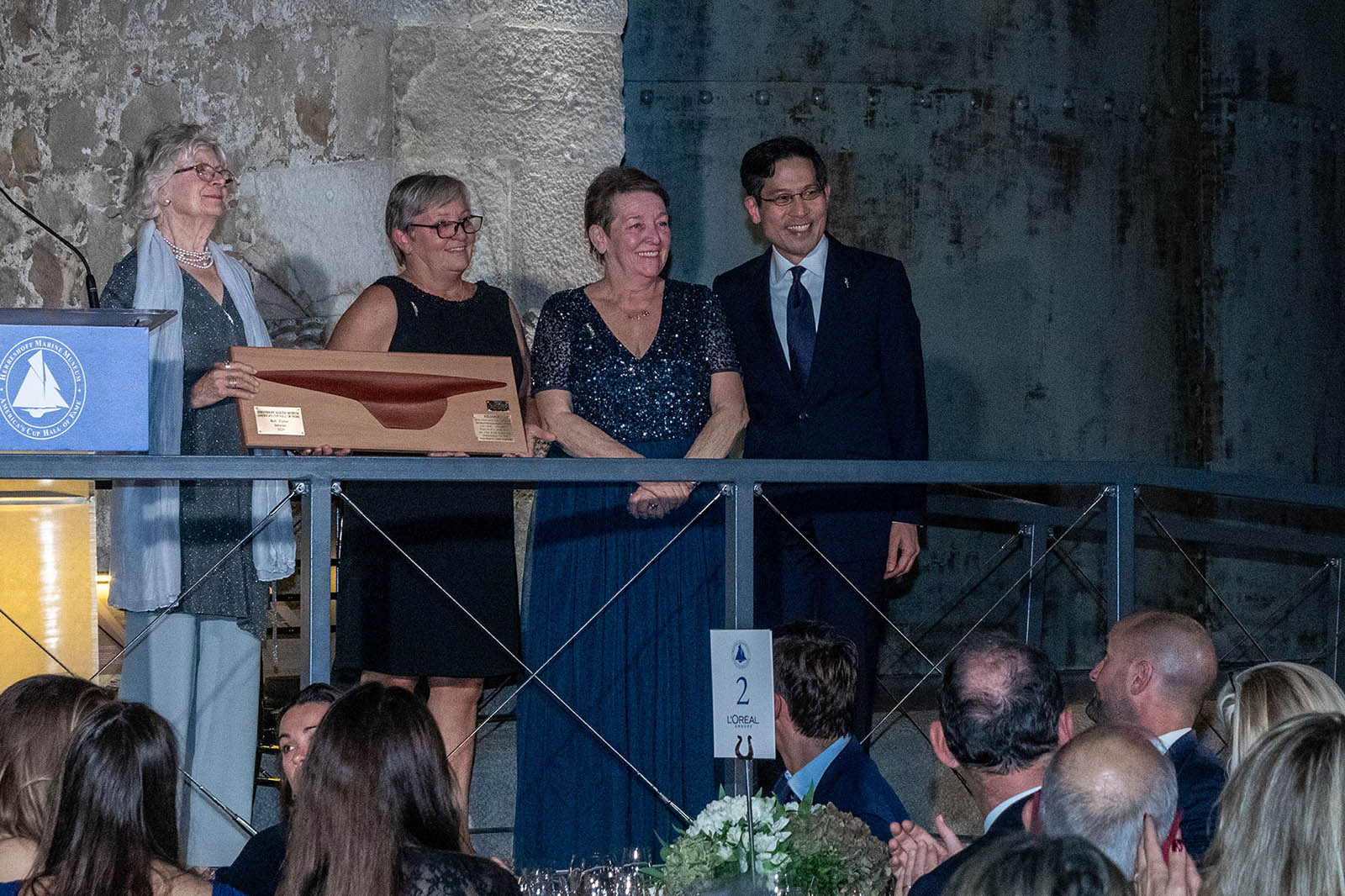 14 10 2024, Barcelona (ESP), Louis Vuitton 37th America's Cup, Final Match, Race Day 3, Hall Of Fame induction ceremony, Bob Fisher family