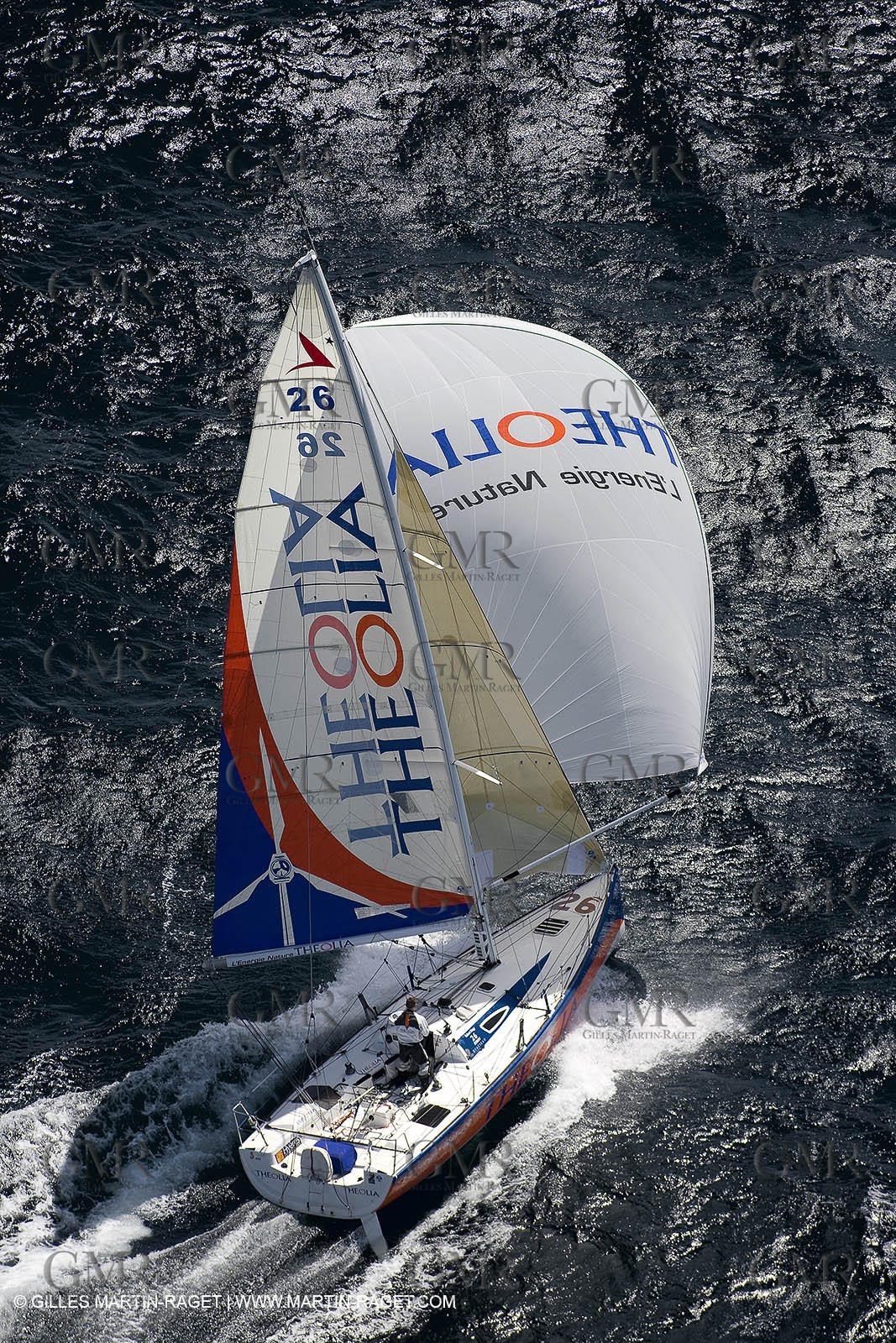 06-26-2007 - FIGARO II - THEOLIA - Skipper : Robert Nagy - Training off Marseille (south France) with strong wind conditions