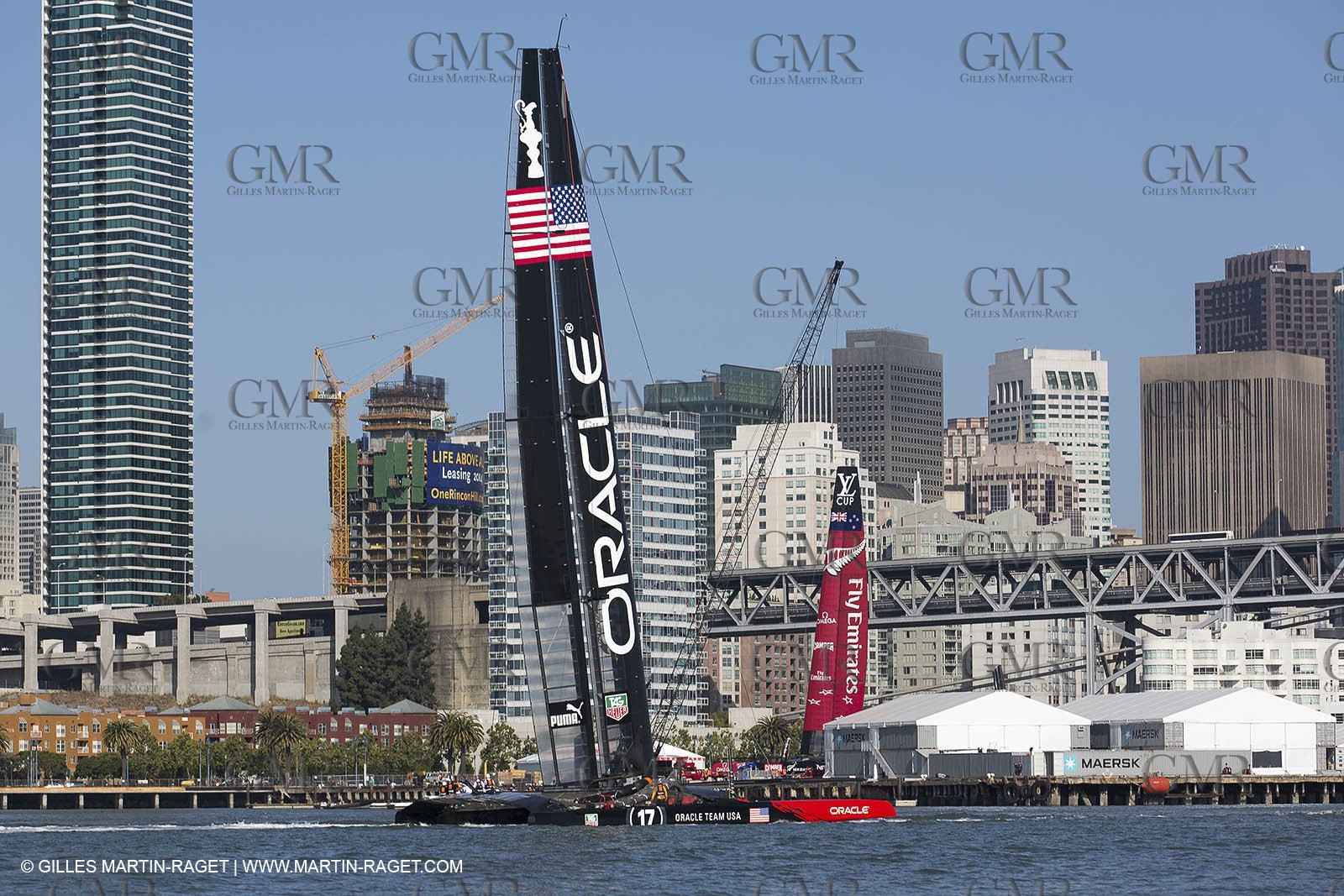 23 05 2013 - San Francisco (USA,CA) - 34th America's Cup - May Training, 3 AC72 in the bay for the first time