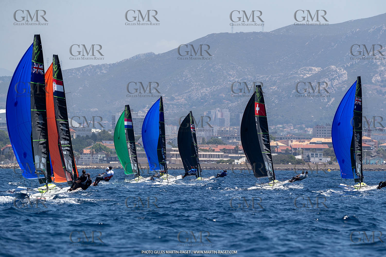 16 07 2023, Marseille, (FRA), Paris 2024 Olympic Games 2024 Sailing Test Event, Day 8, Medal race 49er Men
