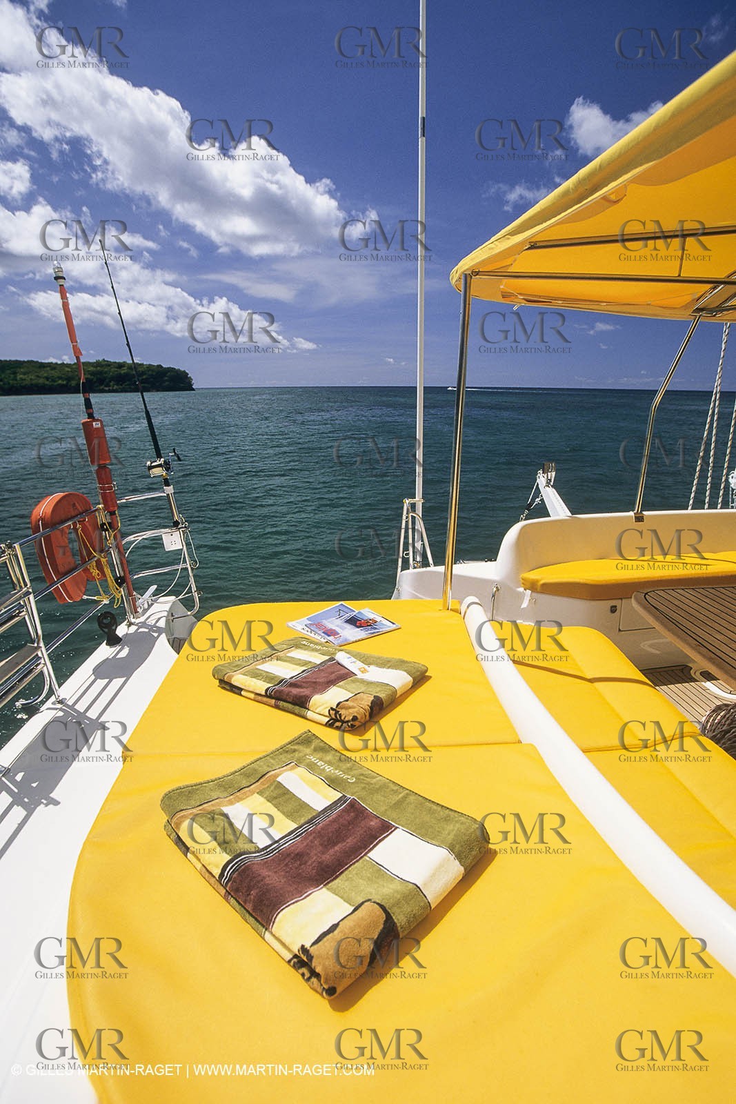 Sailing, cruising, multihull at the mooring