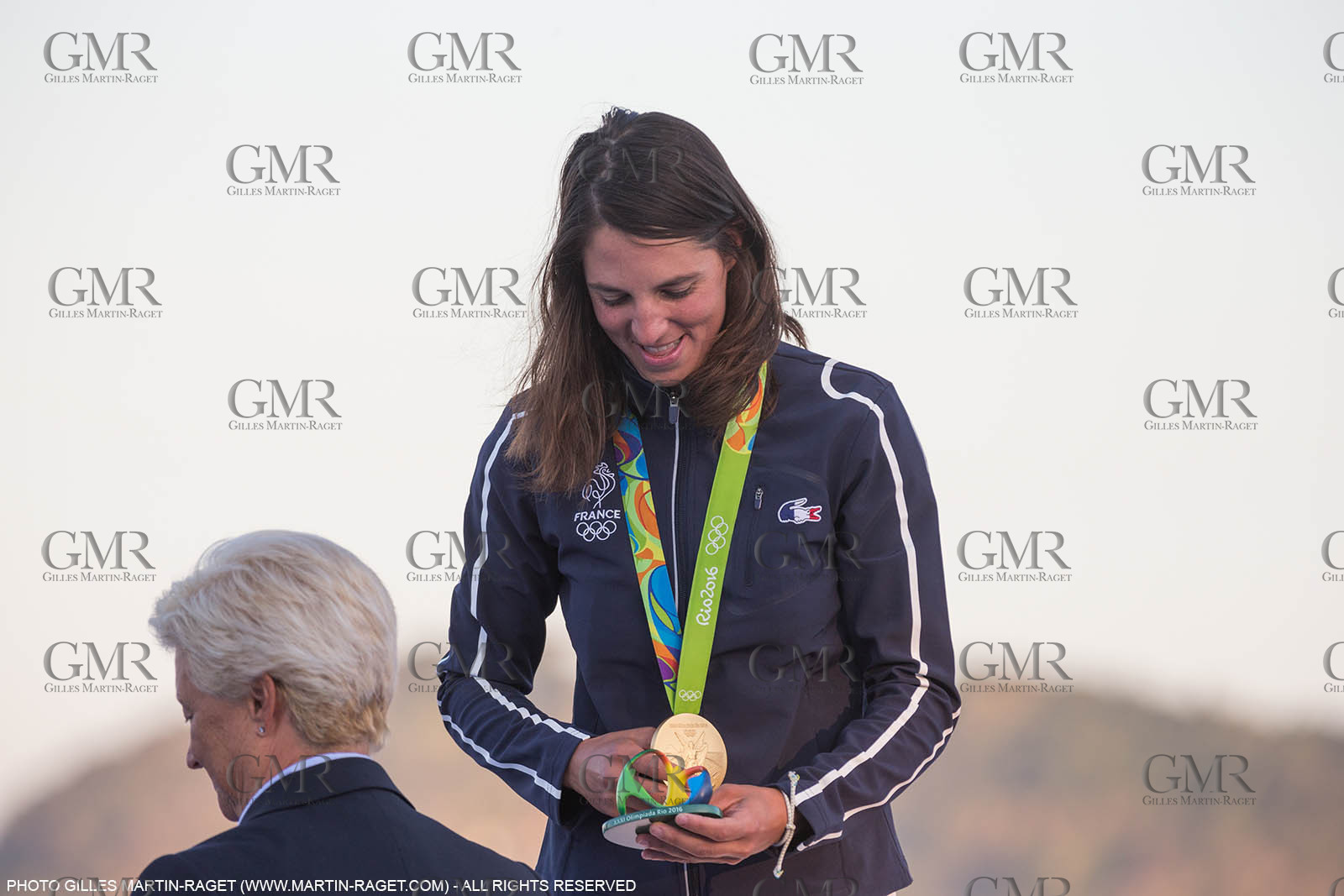 14 08 2016, Rio de Janeiro (BRA), 2016 Olympic Games, Sailing, RSX Women medal ceremony, Charline Picon (FRA)