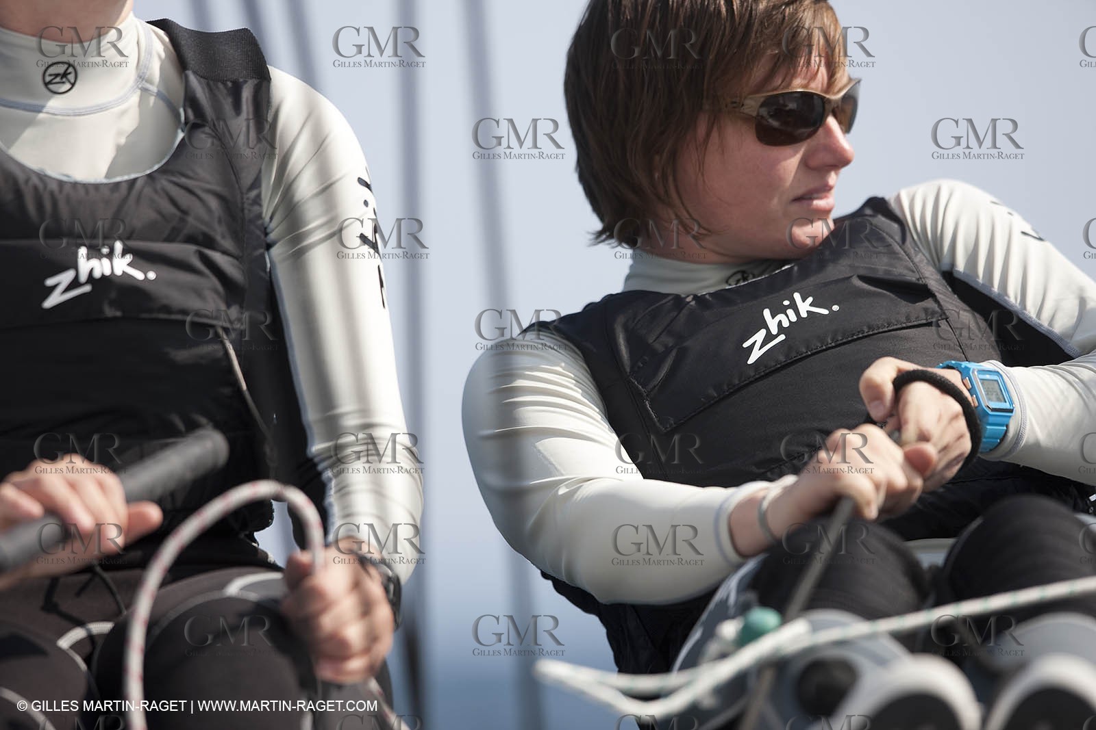20 04 2010 - Hyères (FRA,83) - SOF 2010 - Zhik Team - women Match Racing - Leroy Pruvot  Bertrand