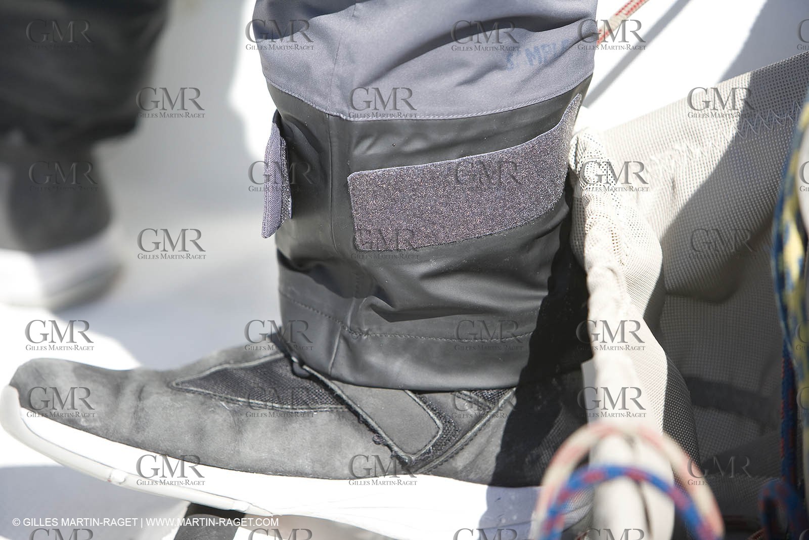 28 09 2007 - Marseille (FRA, 13) - Aigle Marine weather clothing showed in action by salors Marc Emig et Luce Molinier