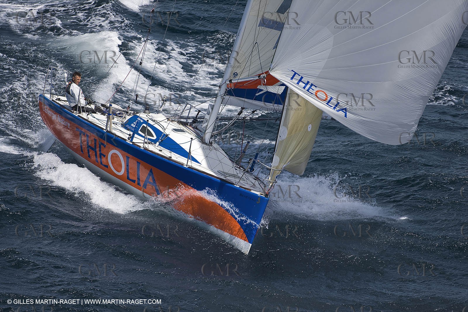 06-26-2007 - FIGARO II - THEOLIA - Skipper : Robert Nagy - Training off Marseille (south France) with strong wind conditions