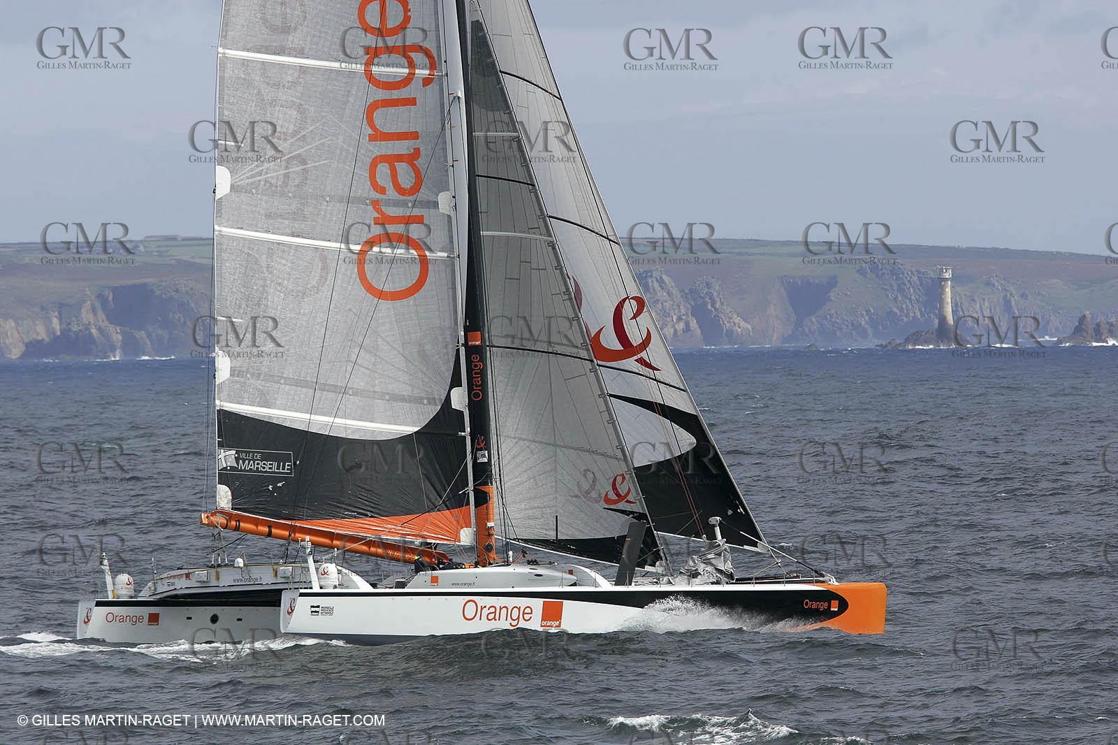2004 Atlantic record attempt - Orange II at Land's End