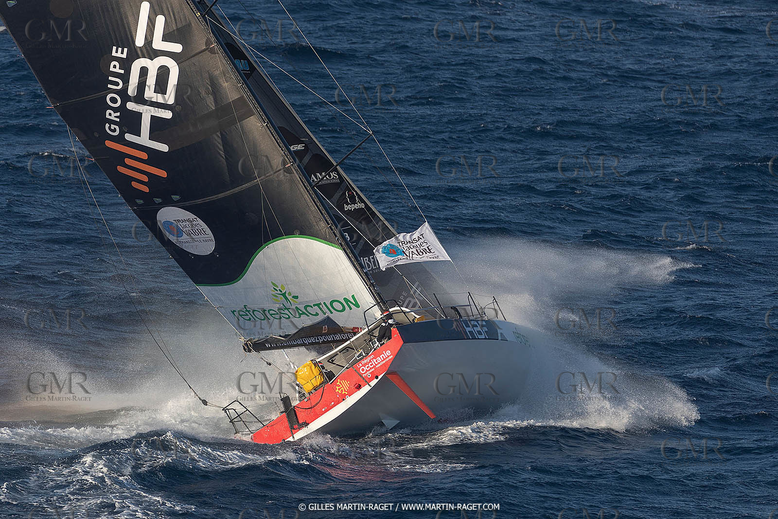 27 08 2021, Marseille (FRA), Transat Jacques Vabre 2021, Class 40, HBF-Reforest'Action (Kito de Pavant, Gwen Gbick)