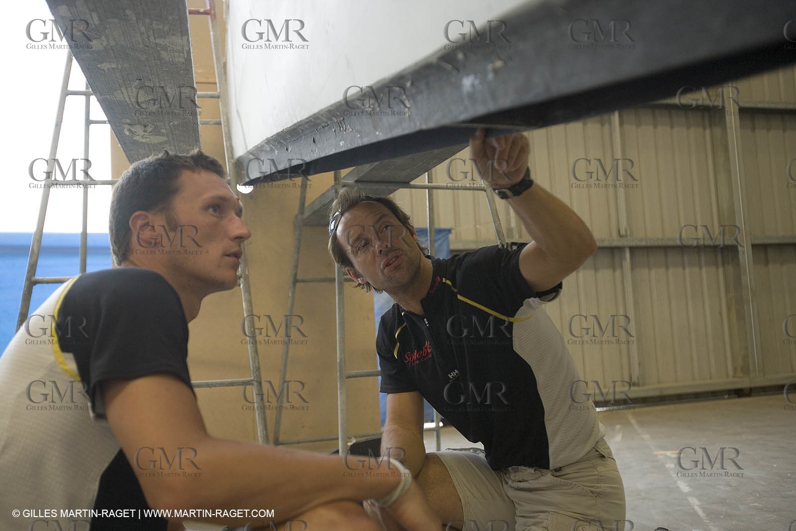 Sydney, Australia, Thomas Coville trimaran Sodebo building at Boat Speed