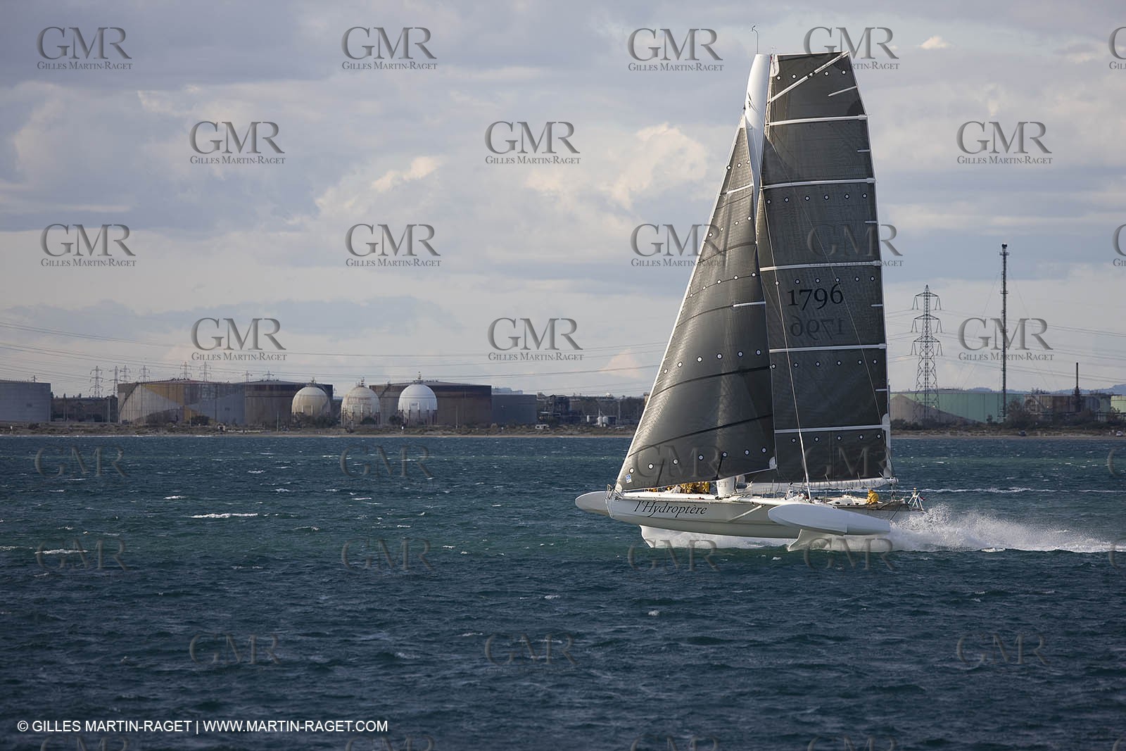 03 10 2008 - Fos   mer (FRA, 13) - L'Hydroptère - Tentative de record de vitesse