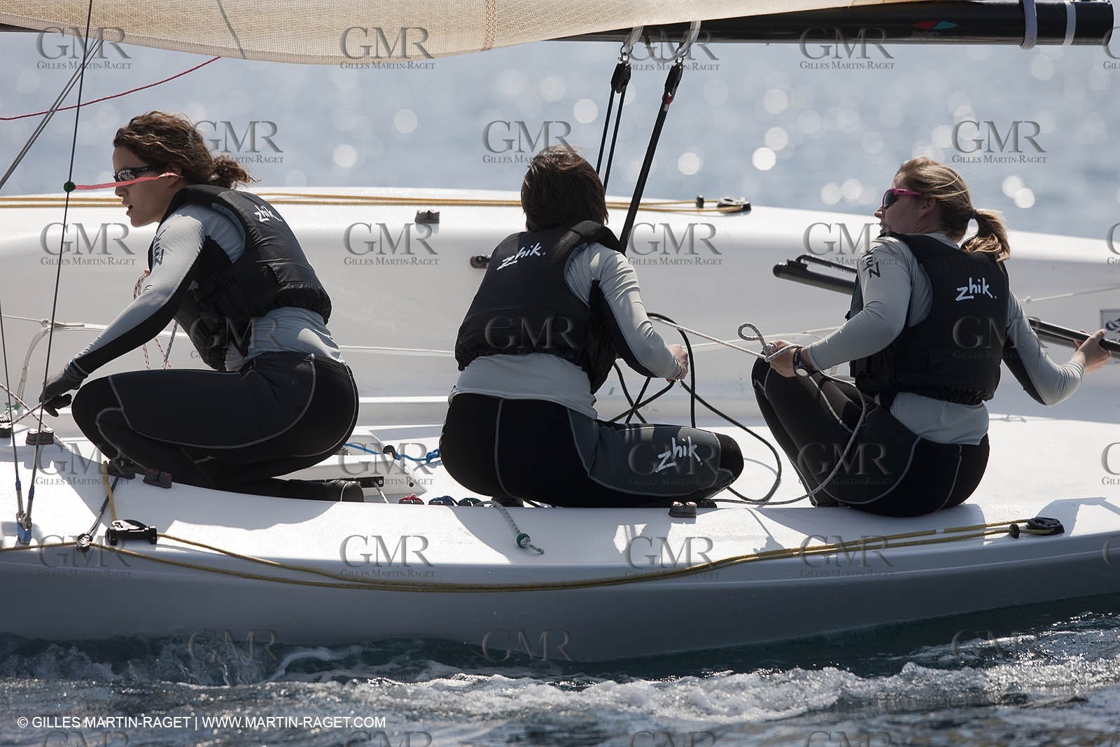 20 04 2010 - Hyères (FRA,83) - SOF 2010 - Zhik Team - women Match Racing - Leroy Pruvot  Bertrand