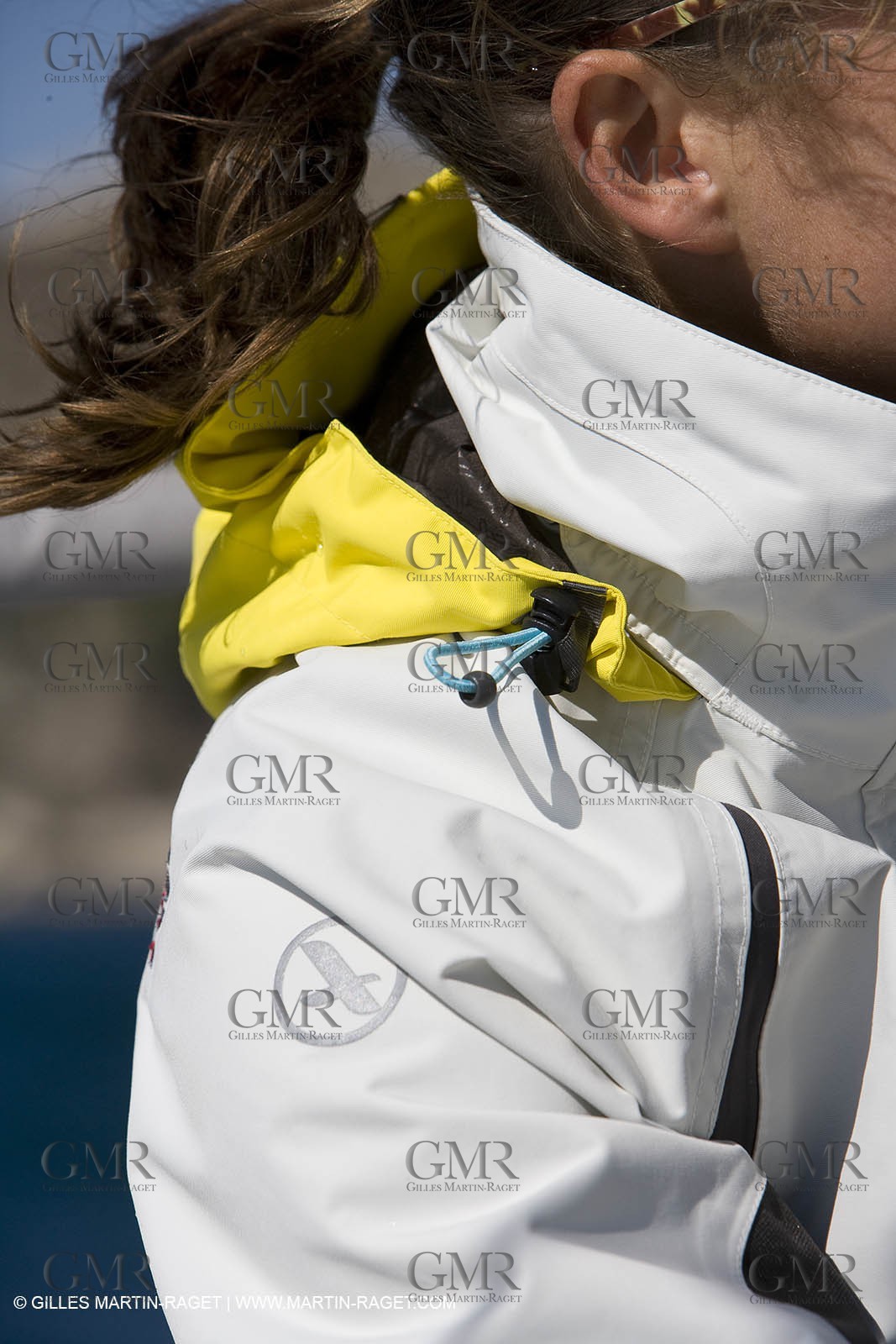 28 09 2007 - Marseille (FRA, 13) - Aigle Marine weather clothing showed in action by salors Marc Emig et Luce Molinier