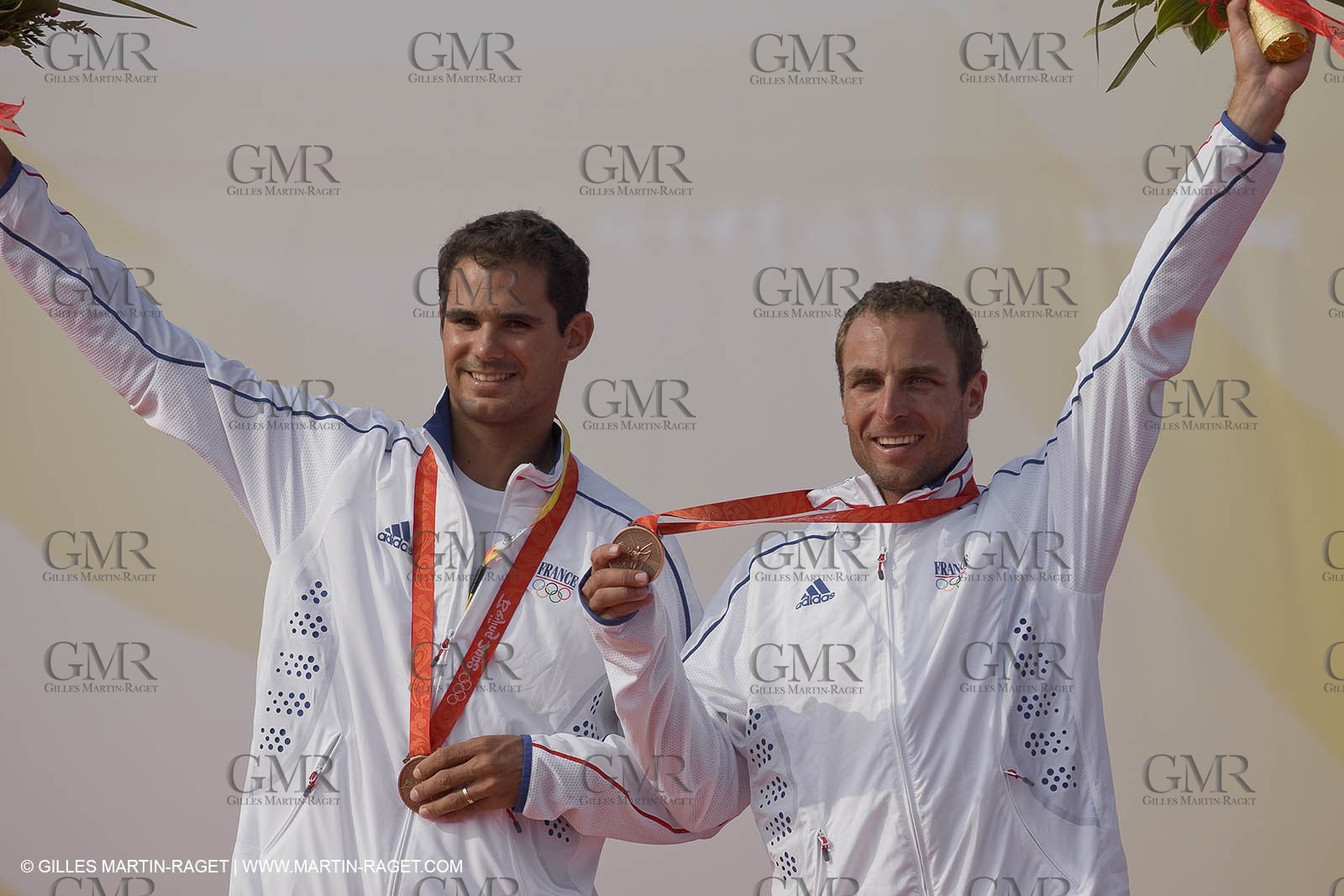 18 08 2008 - Qingdao (CHN) - 2008 Olympic games - Day 10 - Medal race 470 men, Charbnonnier Bausset bronze medal