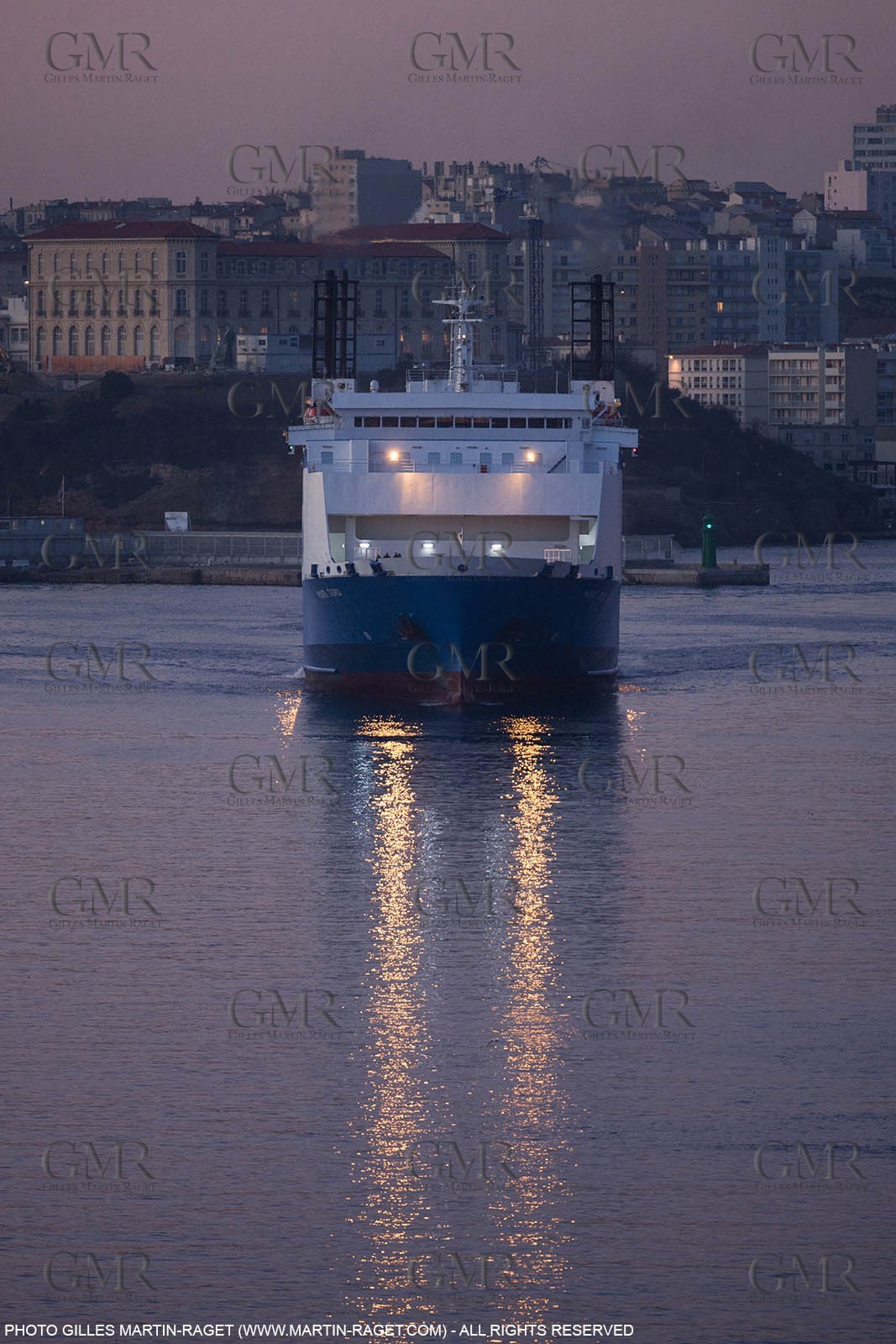 17 02 2012 - Marseille (FRA,13) - Arrival in Marseille harbour onboard ferry Piana (La Meridionale Corp.)