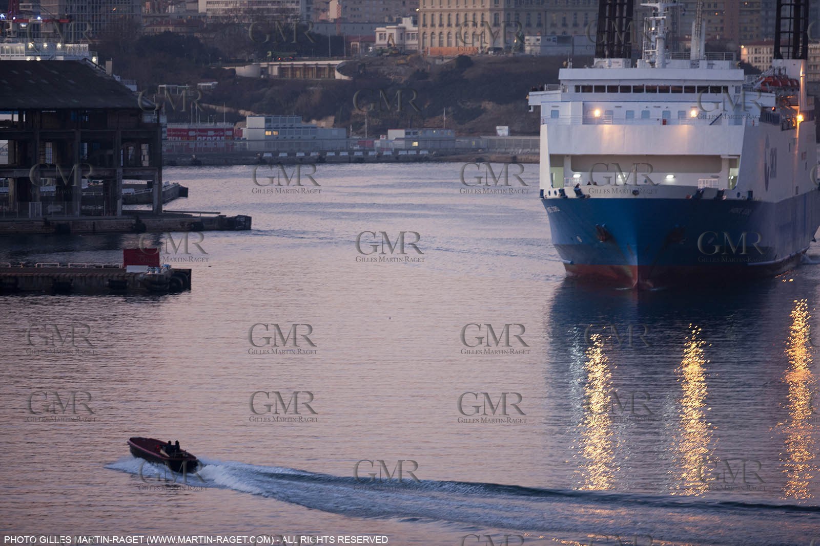 17 02 2012 - Marseille (FRA,13) - Arrival in Marseille harbour onboard ferry Piana (La Meridionale Corp.)
