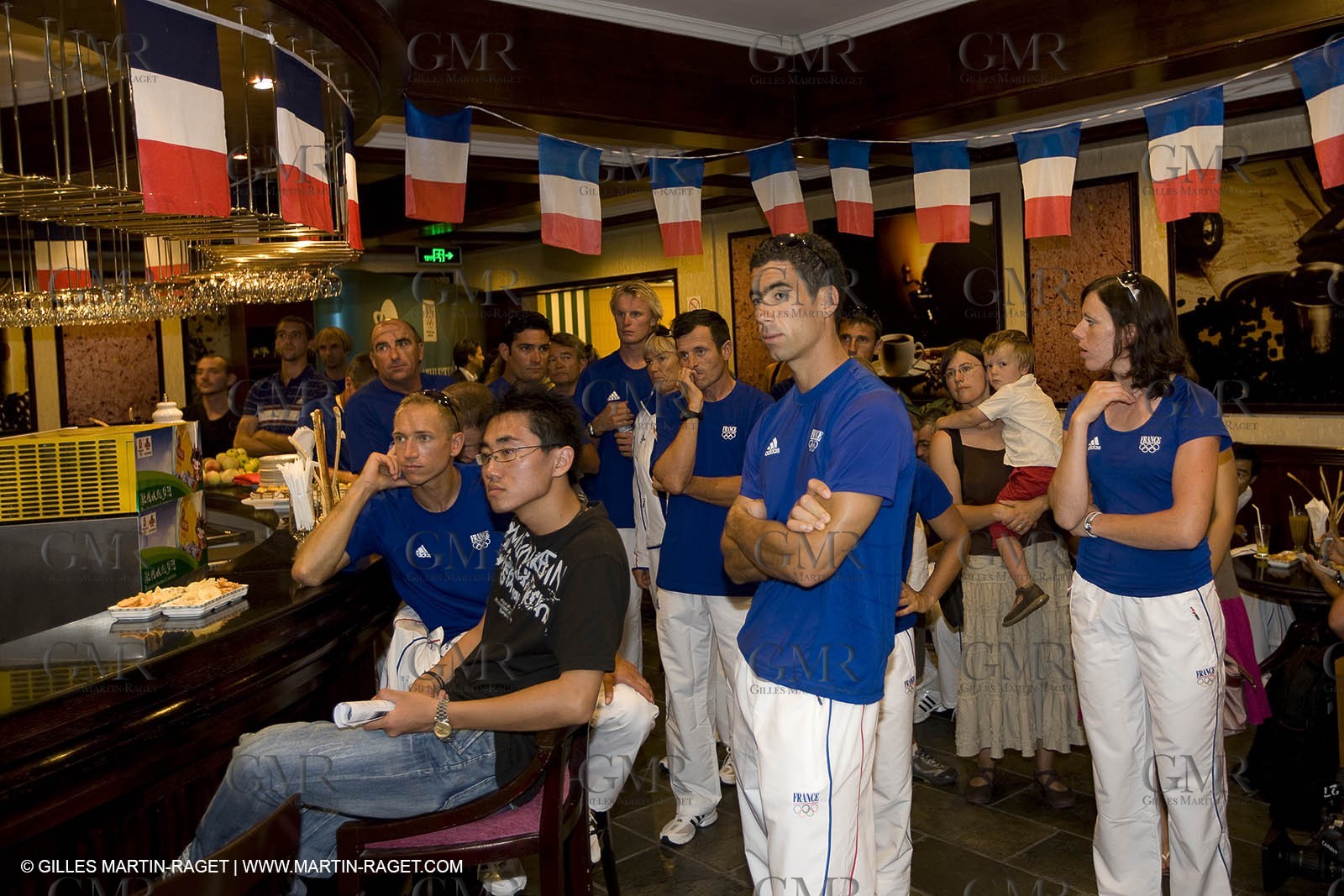 07 08 2008 - Qingdao (CHN) - Olympic games - Sailing - Opening of Club France at Grand Regency hotel and press conference with main press center in Beijing.