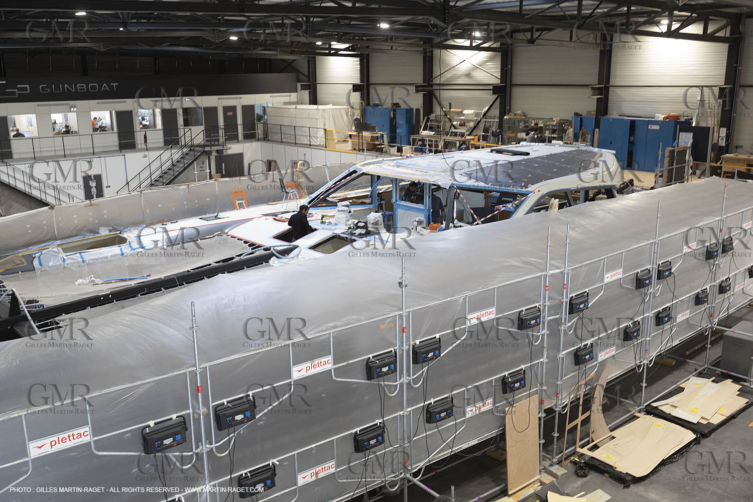 29 10 2018, La Grande Motte (FRA,30), Chantier Gunboat, construction du Gunboat 68