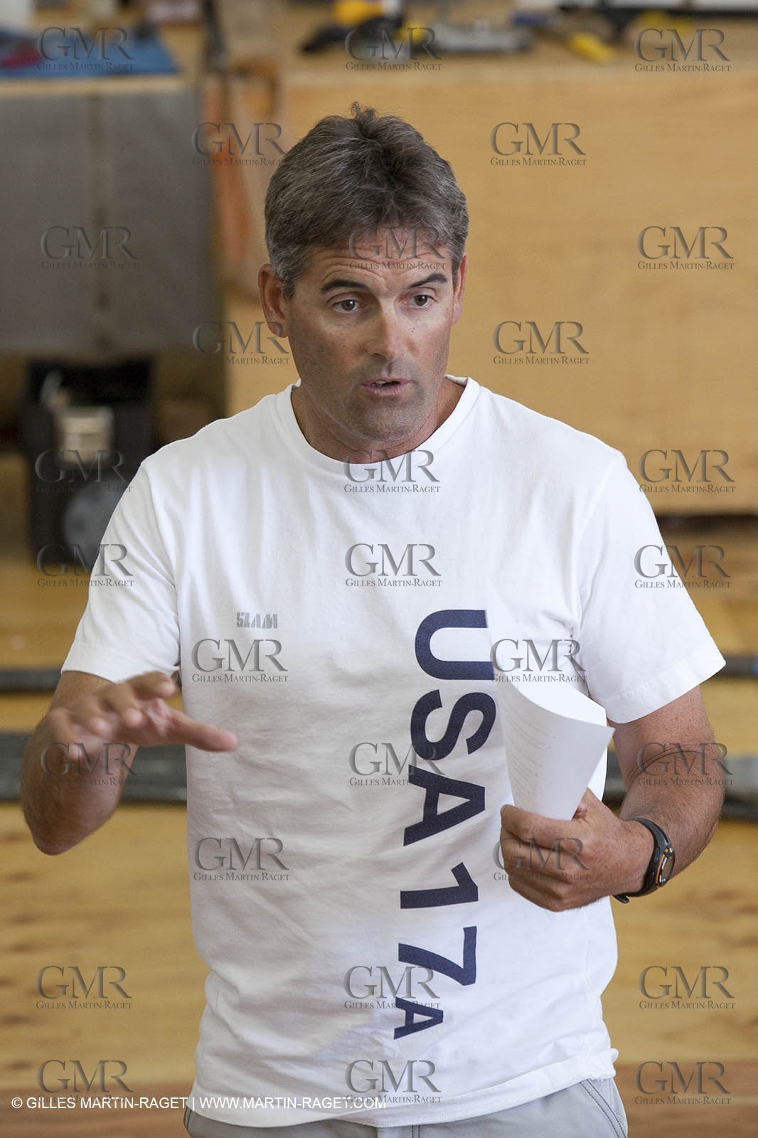 12 08 2009 - San Diego (USA,CA) - 33rd America's Cup - BMW ORACLE Racing - 90 ft Trimaran testings - whole team meeting