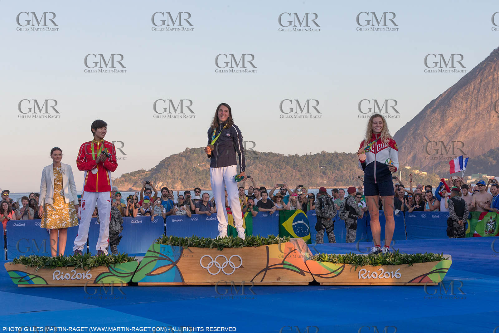 14 08 2016, Rio de Janeiro (BRA), 2016 Olympic Games, Sailing, RSX Women medal ceremony