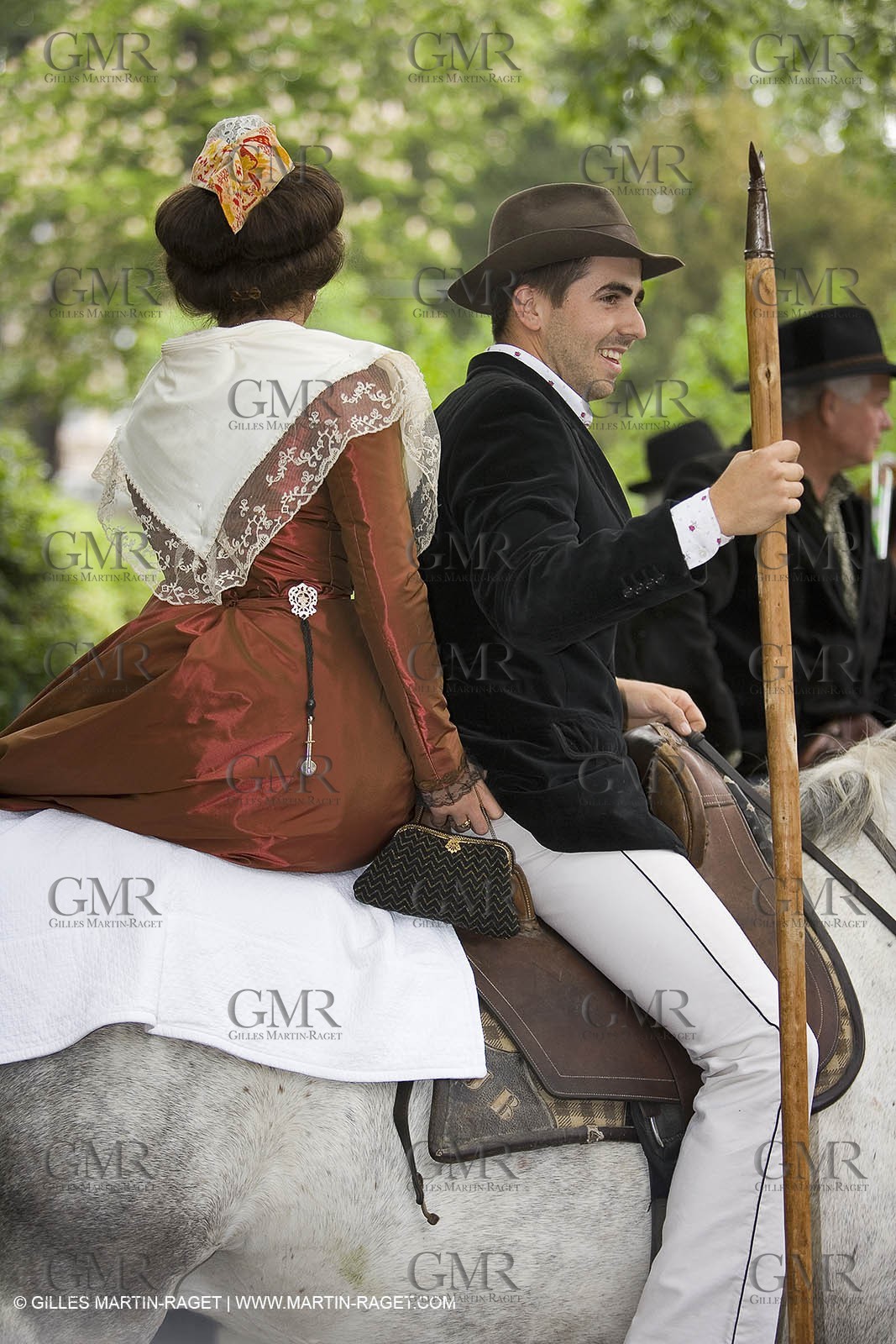 Arlésiennes in costume - Gardians (cow-boys) celebration - Arles
