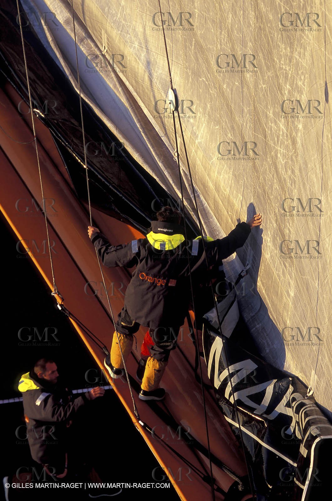 Orange II - 2004 Jules Verne Trophy - Ouessant - first starting line crossing