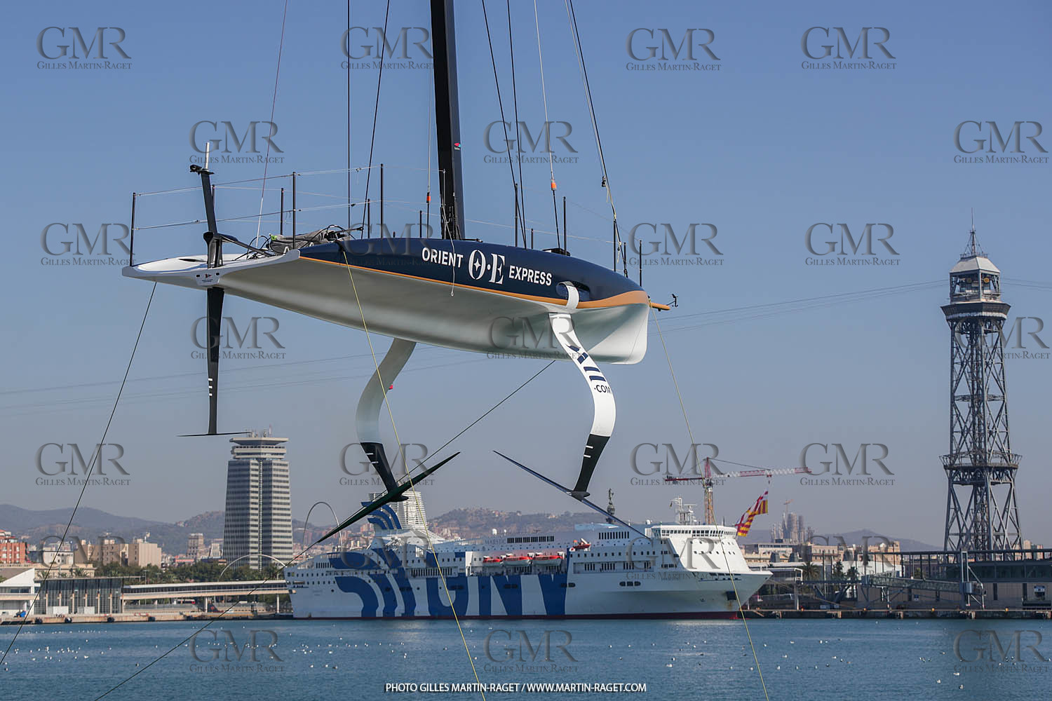 22 08 2023, Barcelona (ESP), 37th America's Cup, Orient Express Racing Team, AC 40 first training
