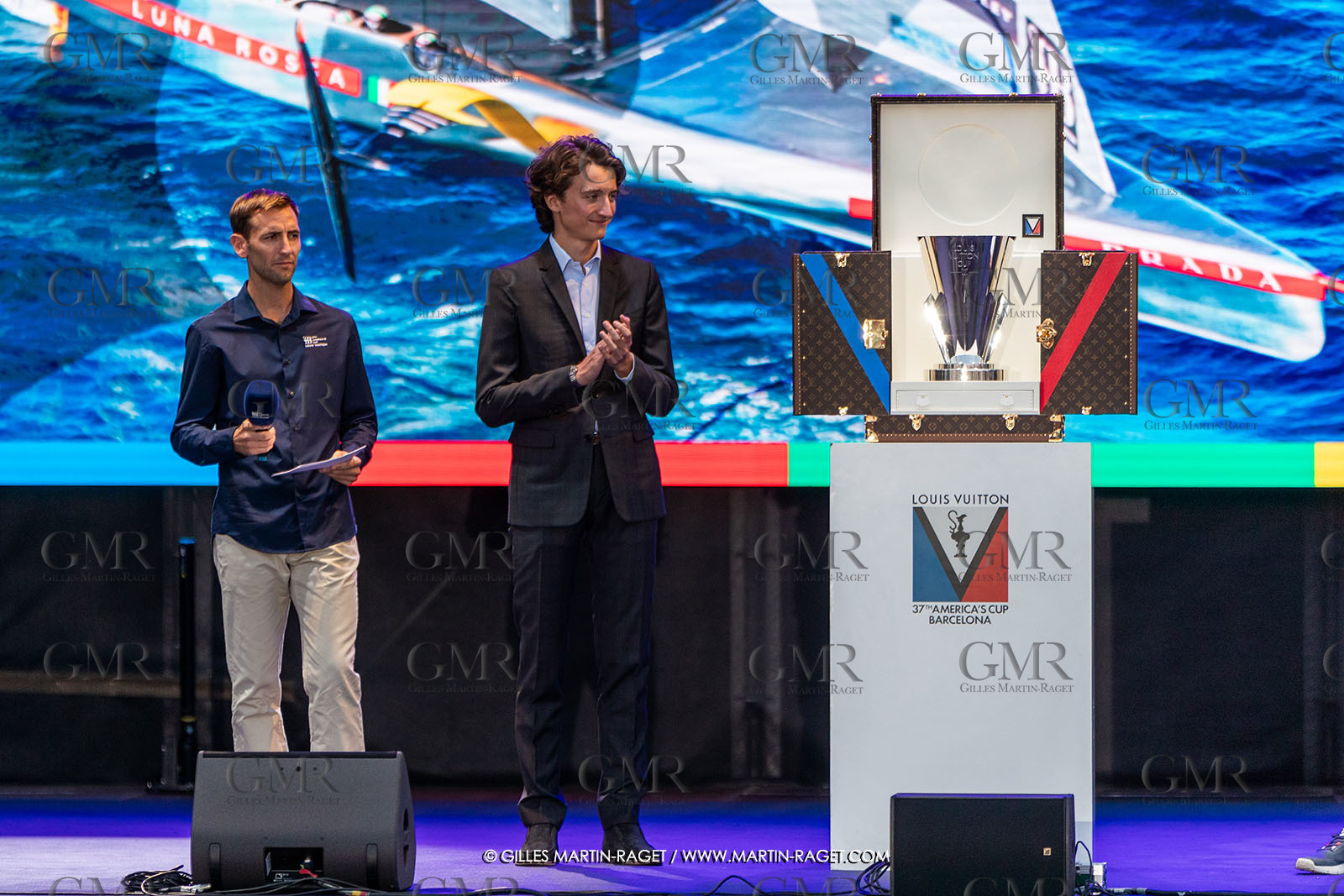 04 10 2024, Barcelona (ESP), 37th America's Cup, Louis Vuitton Cup Final, Race Day 7 , Prizegiving