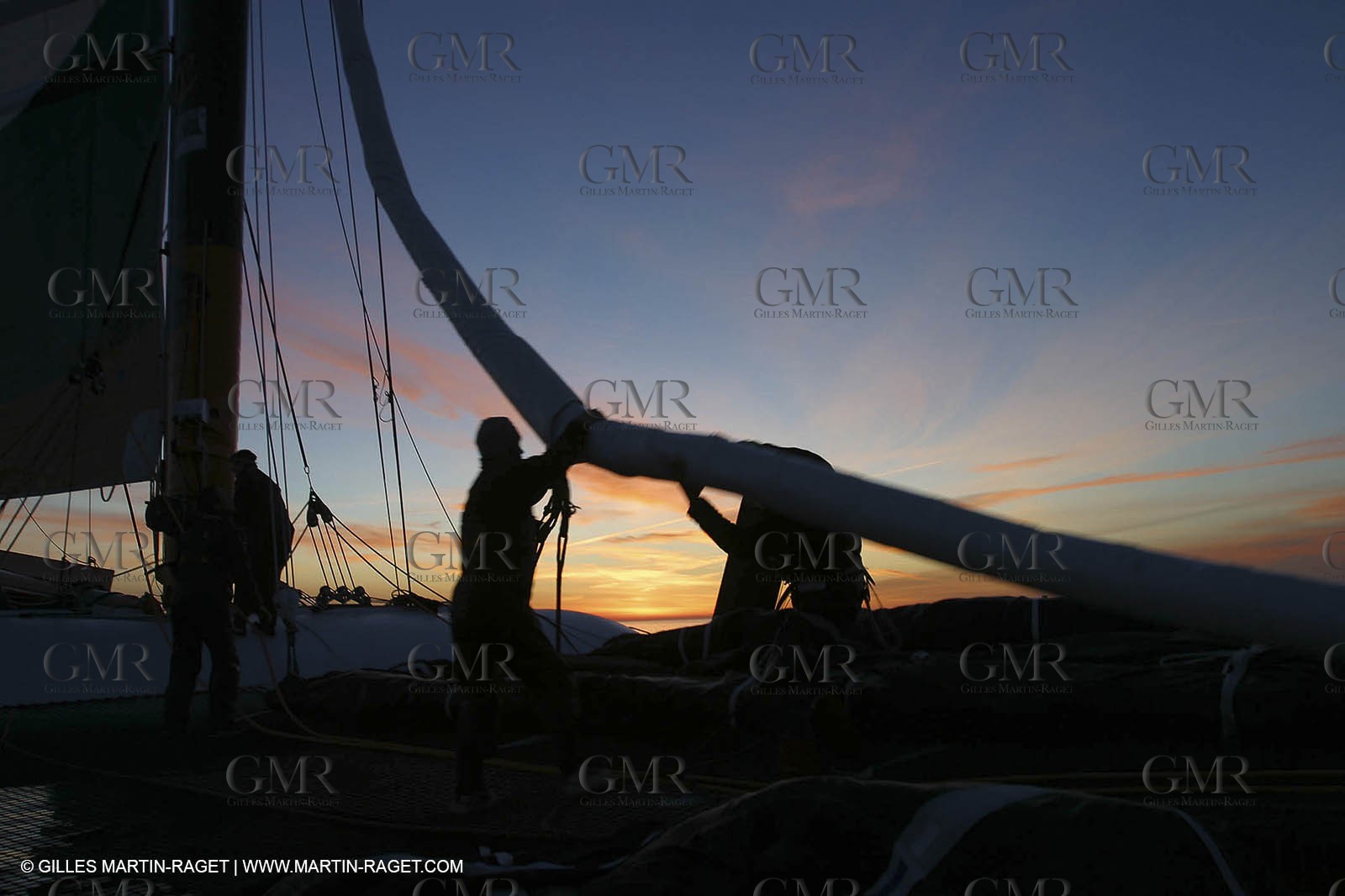 Orange II-Lorient-First trials-On board at night