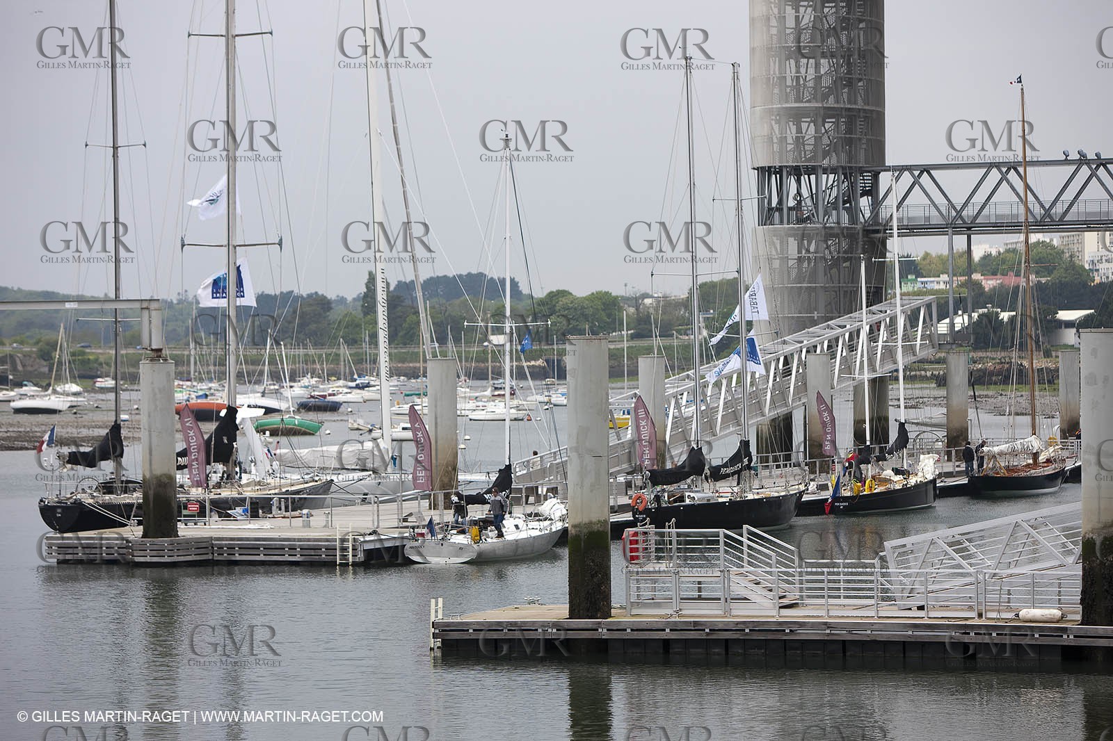 19 05 2010- Lorient- (FRA,56)  the five Pen Duick and l'Hydroptere in front of the Cité de la Voile Eric Tabarly