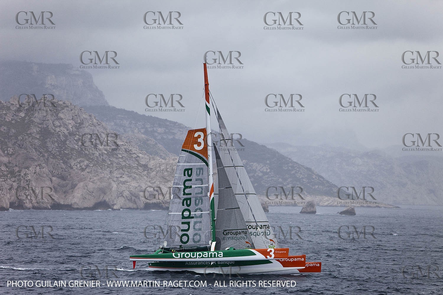 05 14 09 - Marseilles - Mediterranean Record - Groupama 3 - Franck Cammas - G Class - Start from Marseilles to Carthage (Tunisia)