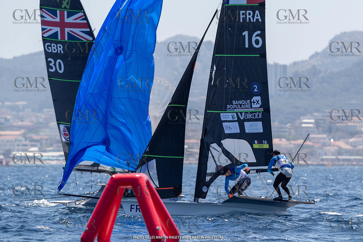 16 07 2023, Marseille, (FRA), Paris 2024 Olympic Games 2024 Sailing Test Event, Day 8, Medal race 49er Men