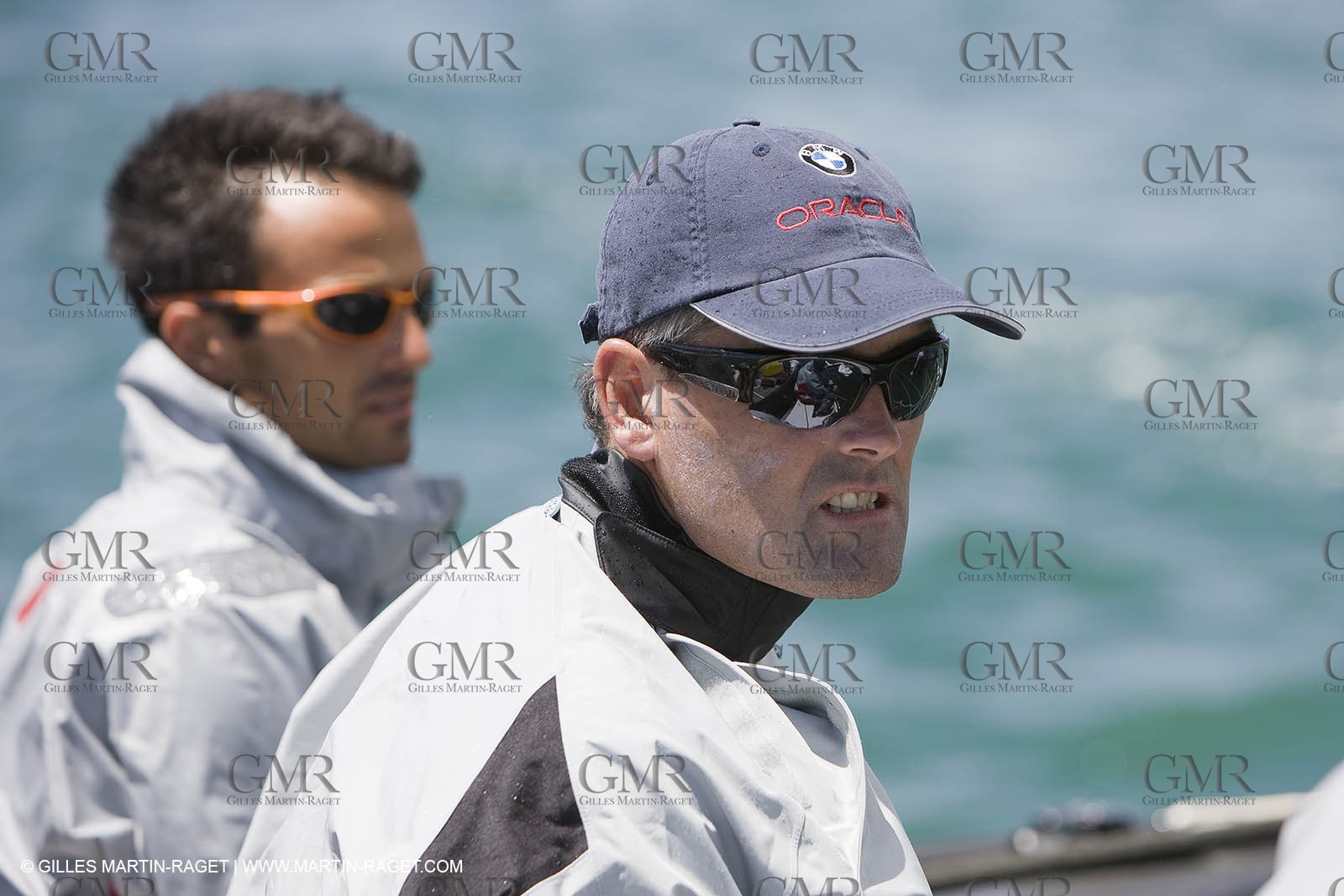 20 05 2008 - Valencia (ESP) - 33rd America's Cup - BMW ORACLE Racing - X40 in house racing - Franck Cammas - Russell Coutts