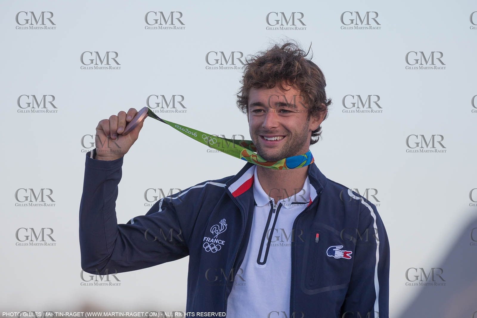 14 08 2016, Rio de Janeiro (BRA), 2016 Olympic Games, Sailing, RSX Men medal ceremony, Pierre Le Coq (FRA) bronze medal