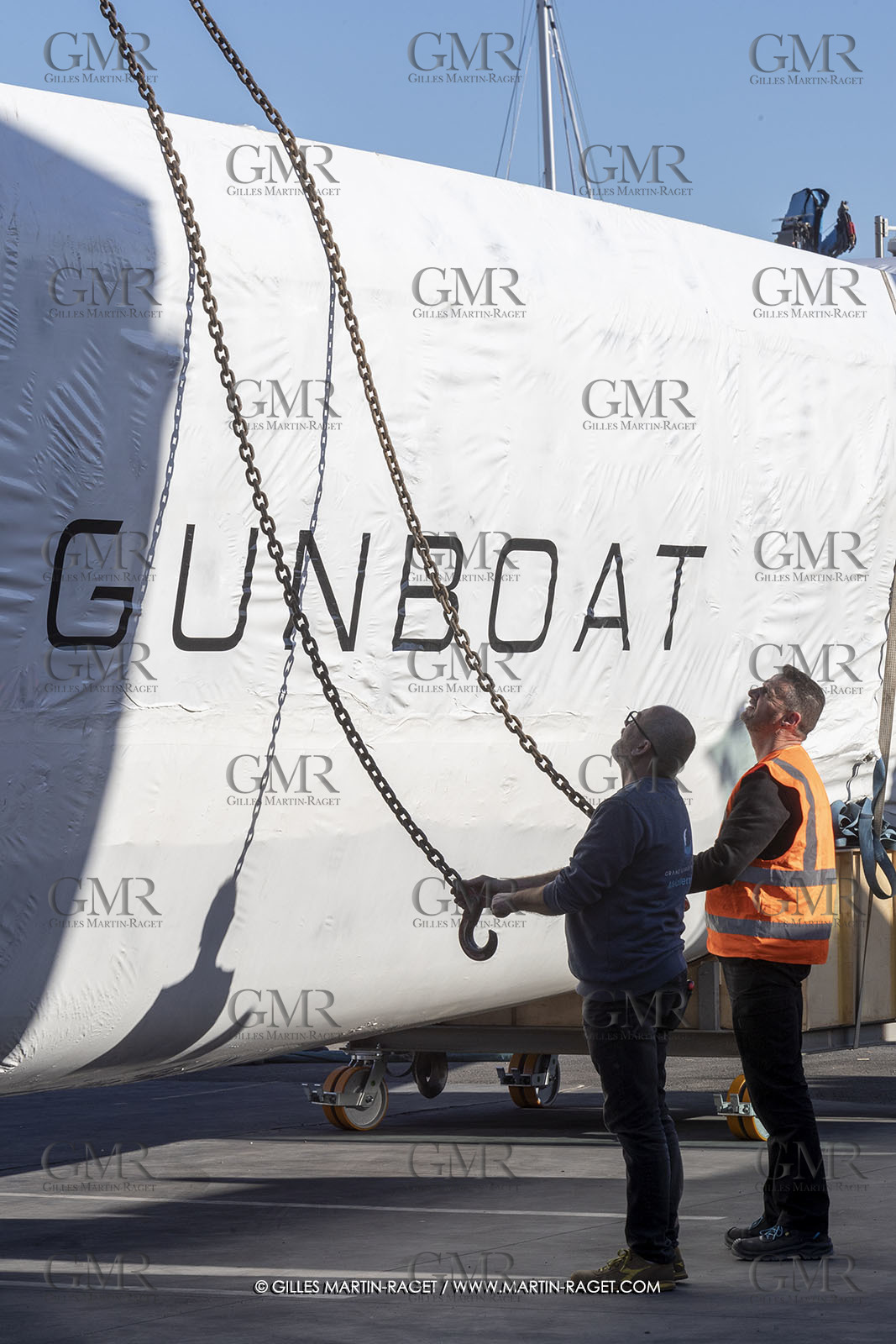 15 02 2022, La Grande Motte (FRA), Gunboat 80  1 hulls delivery