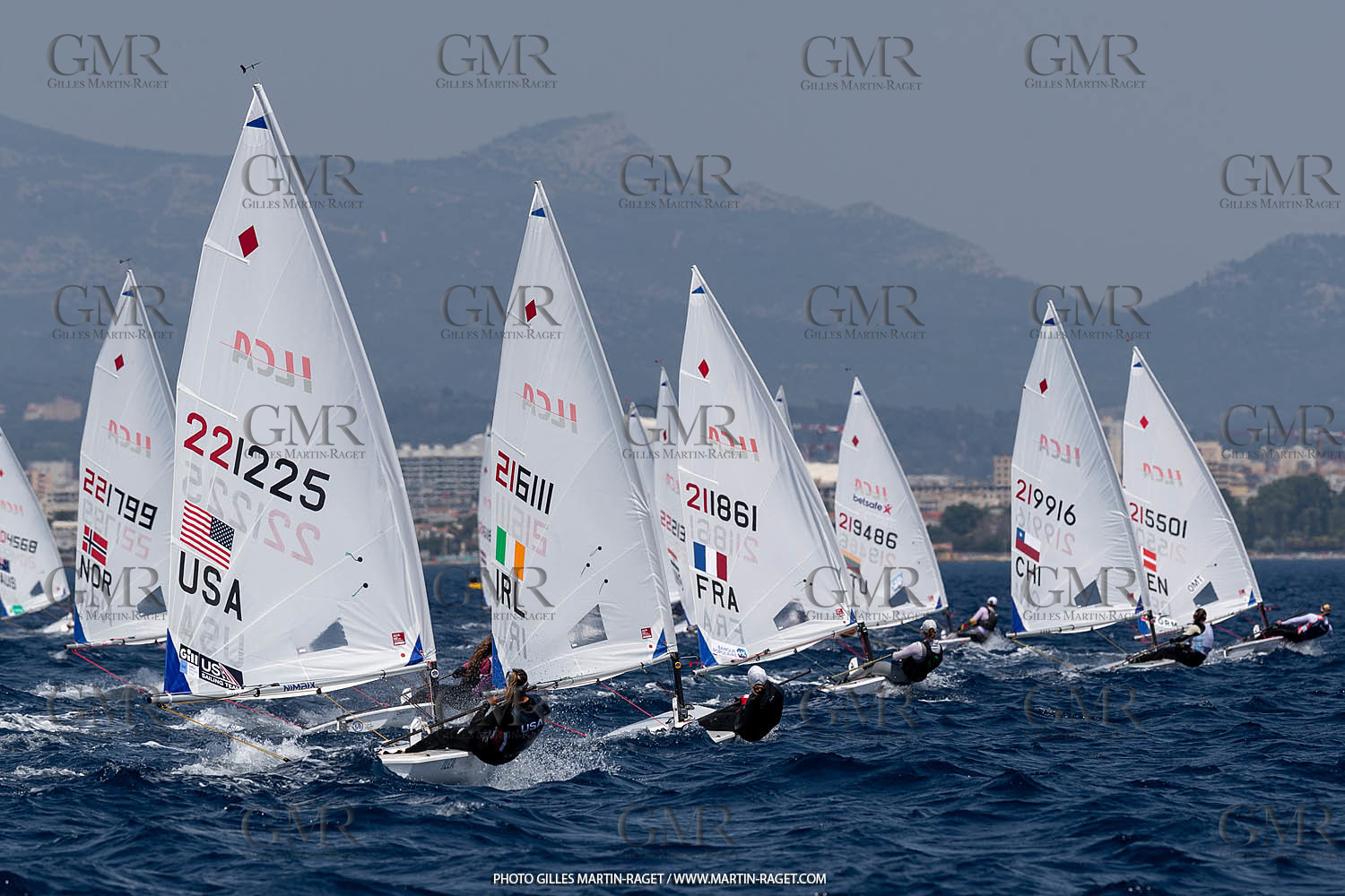 09 07 2023, Marseille (FRA), Paris 2024 Sailing Test Event, Race Day 1,  ILCA 7