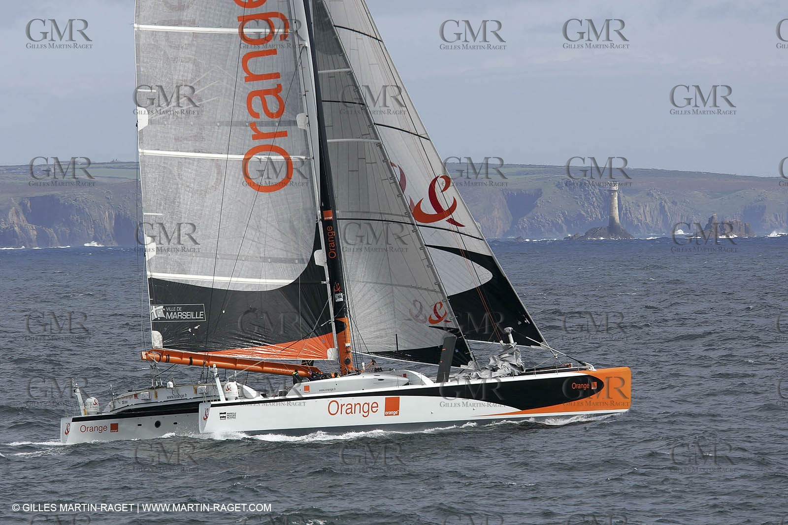2004 Atlantic record attempt - Orange II at Land's End