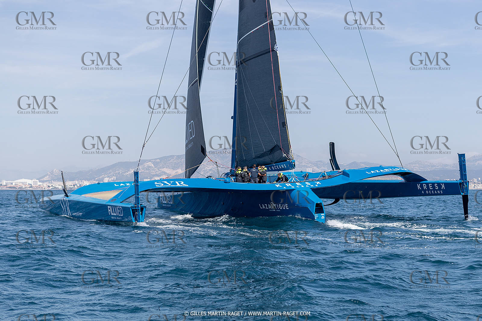 18 05 2022, Marseille (FRA), APremière navigation du trimaran Ultim SVR LAZARTIGUE à Marseille