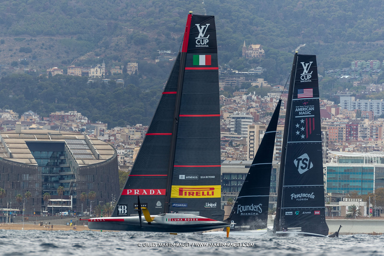 18 09 2024, Barcelona (ESP), 37th America's Cup, Deli-finale Louis Vuitotn Cup, Race Day 4